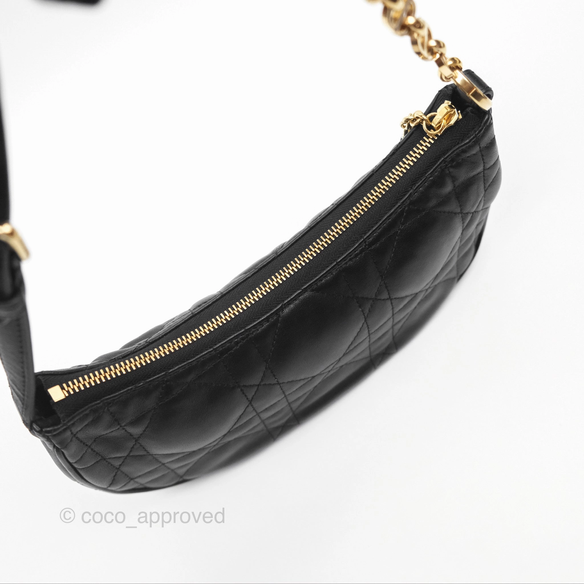 Christian Dior CD Lounge Bag Black Supple Macrocannage Lambskin