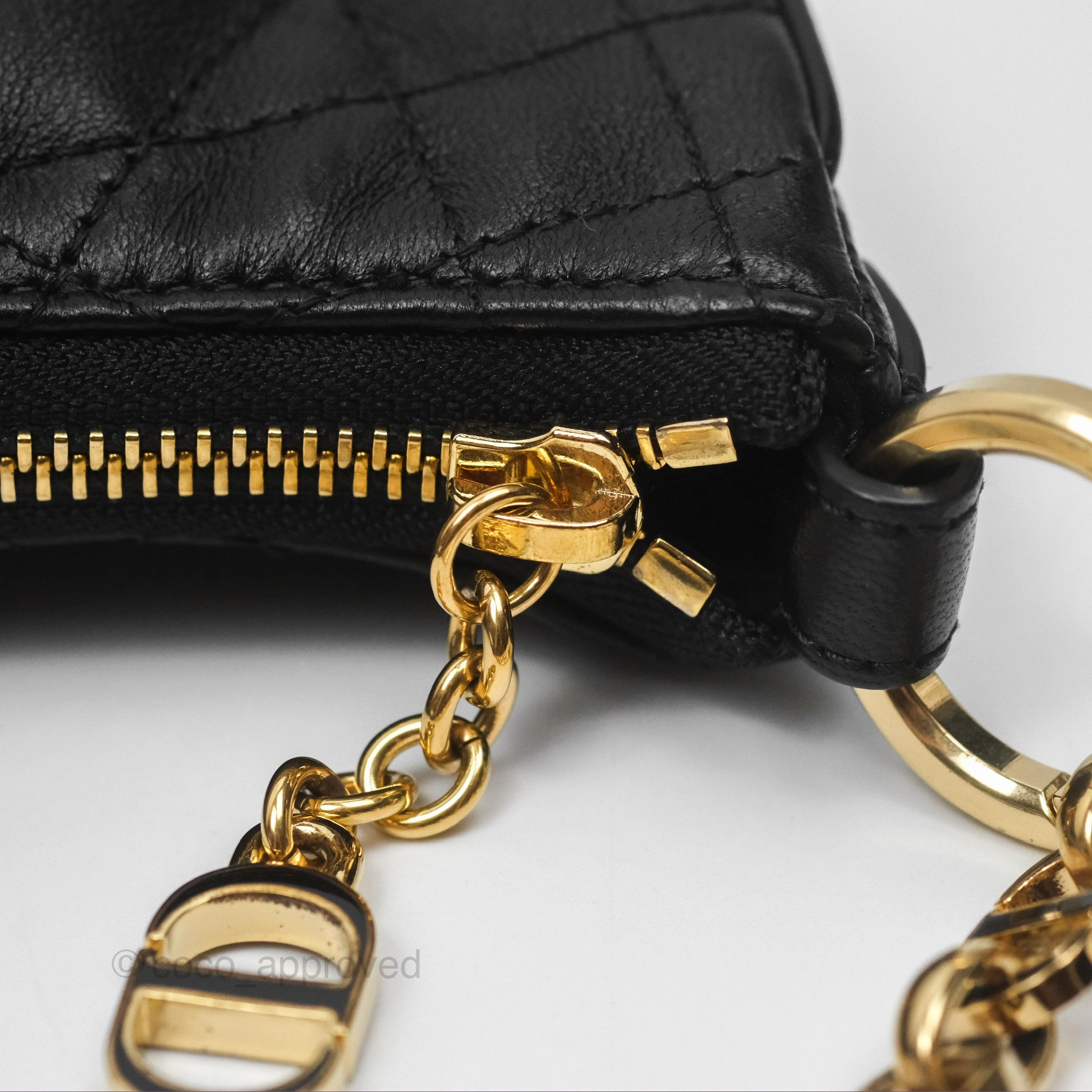 Christian Dior CD Lounge Bag Black Supple Macrocannage Lambskin
