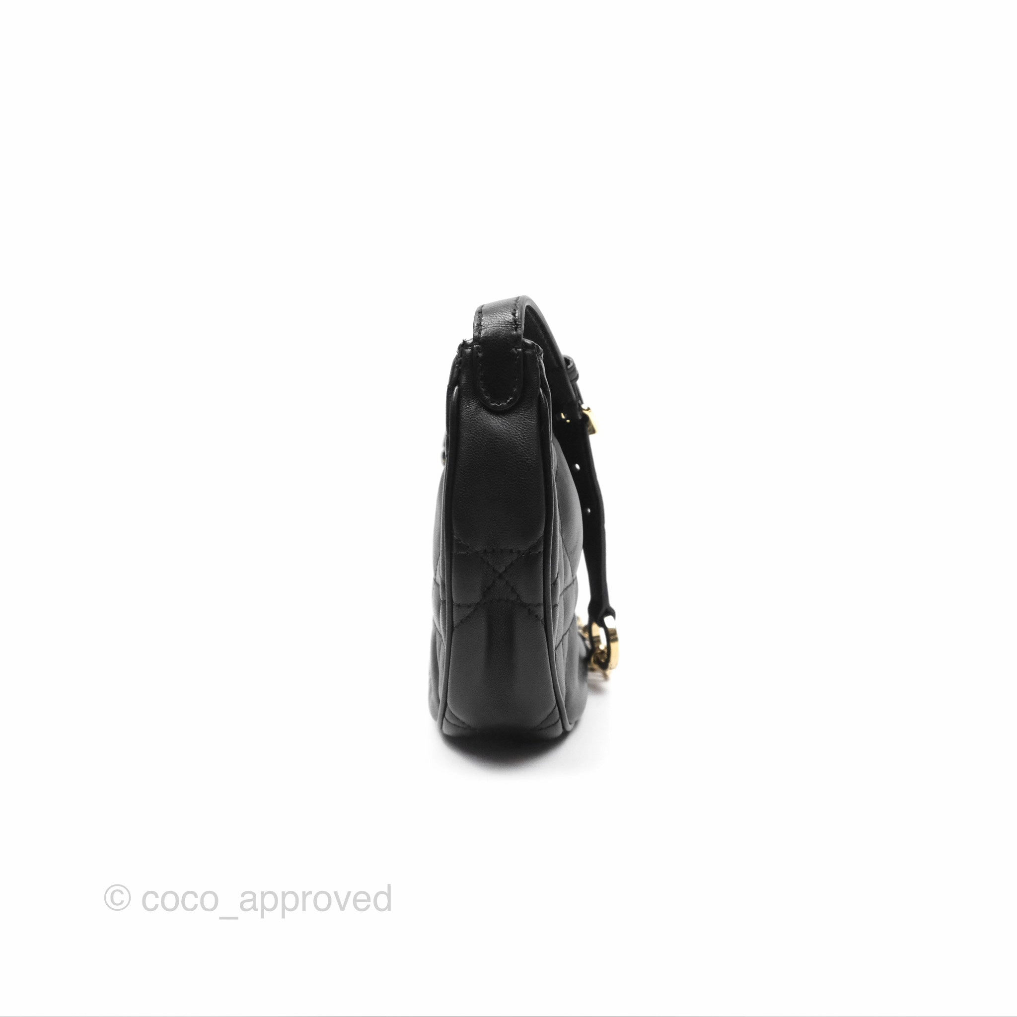 Christian Dior CD Lounge Bag Black Supple Macrocannage Lambskin