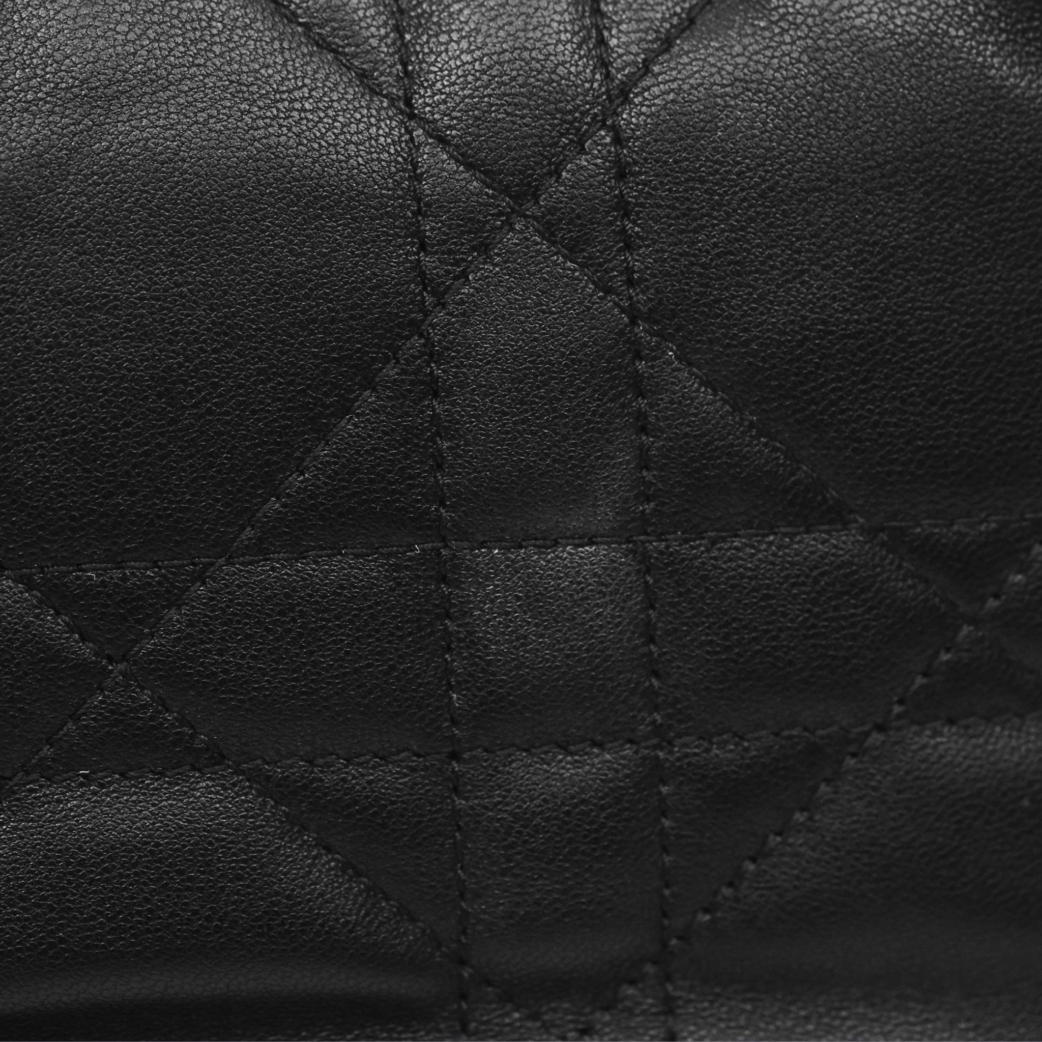 Christian Dior CD Lounge Bag Black Supple Macrocannage Lambskin