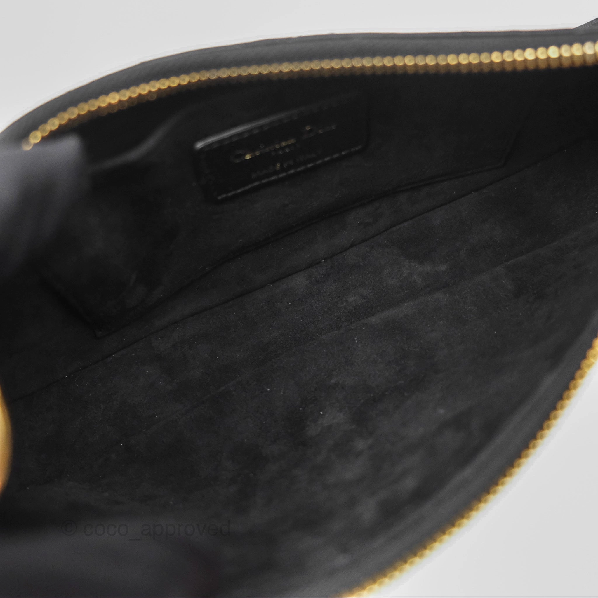 Christian Dior CD Lounge Bag Black Supple Macrocannage Lambskin