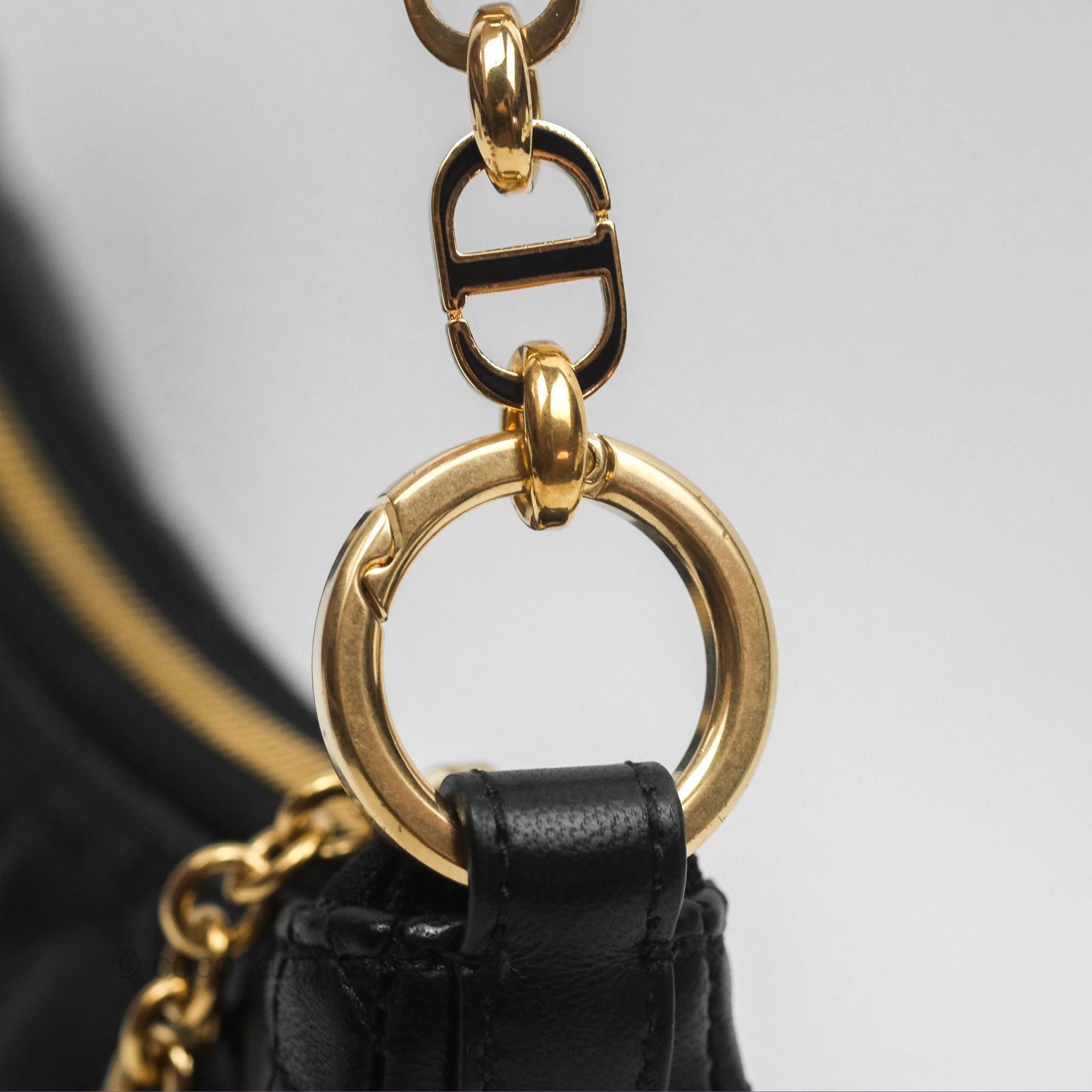 Christian Dior CD Lounge Bag Black Supple Macrocannage Lambskin