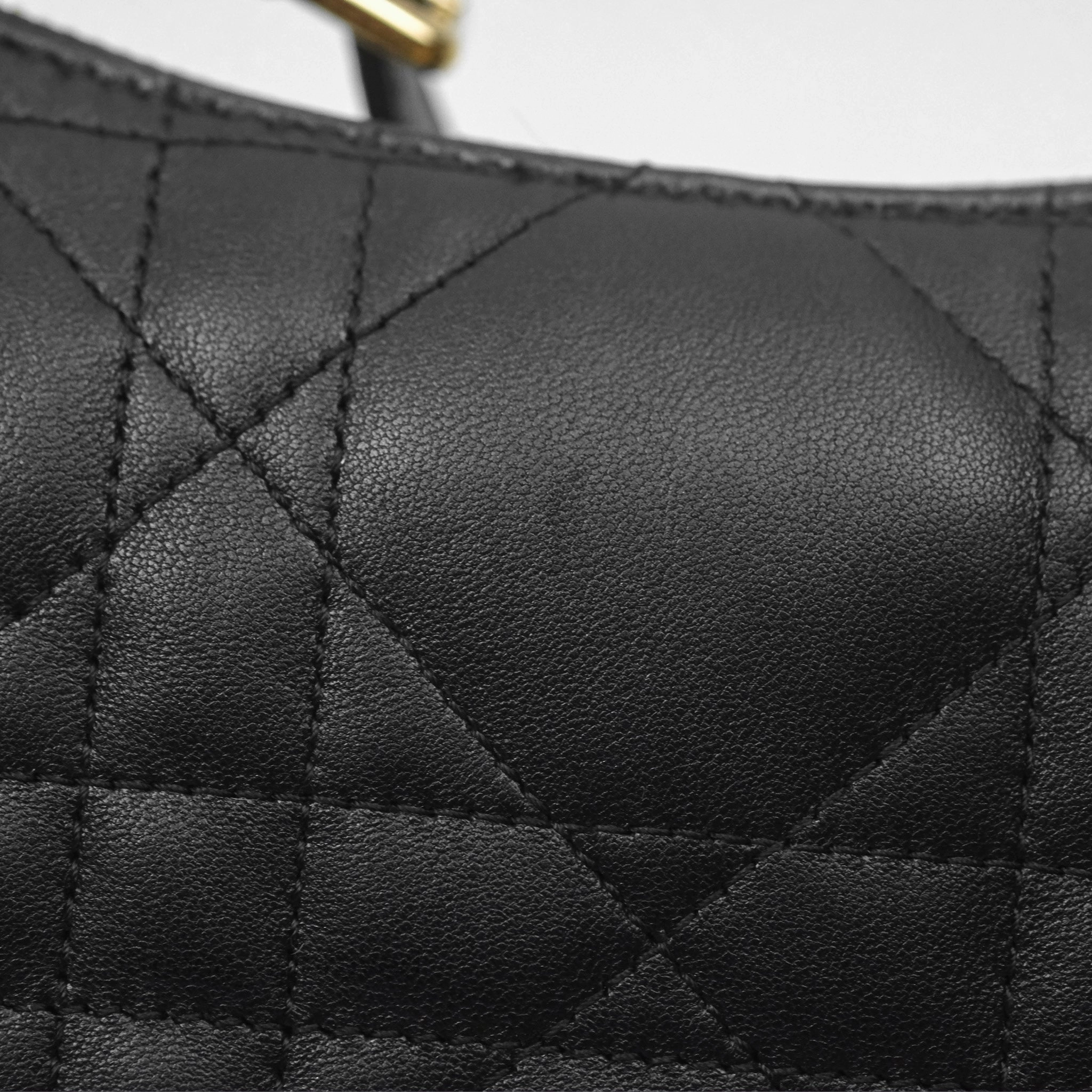 Christian Dior CD Lounge Bag Black Supple Macrocannage Lambskin