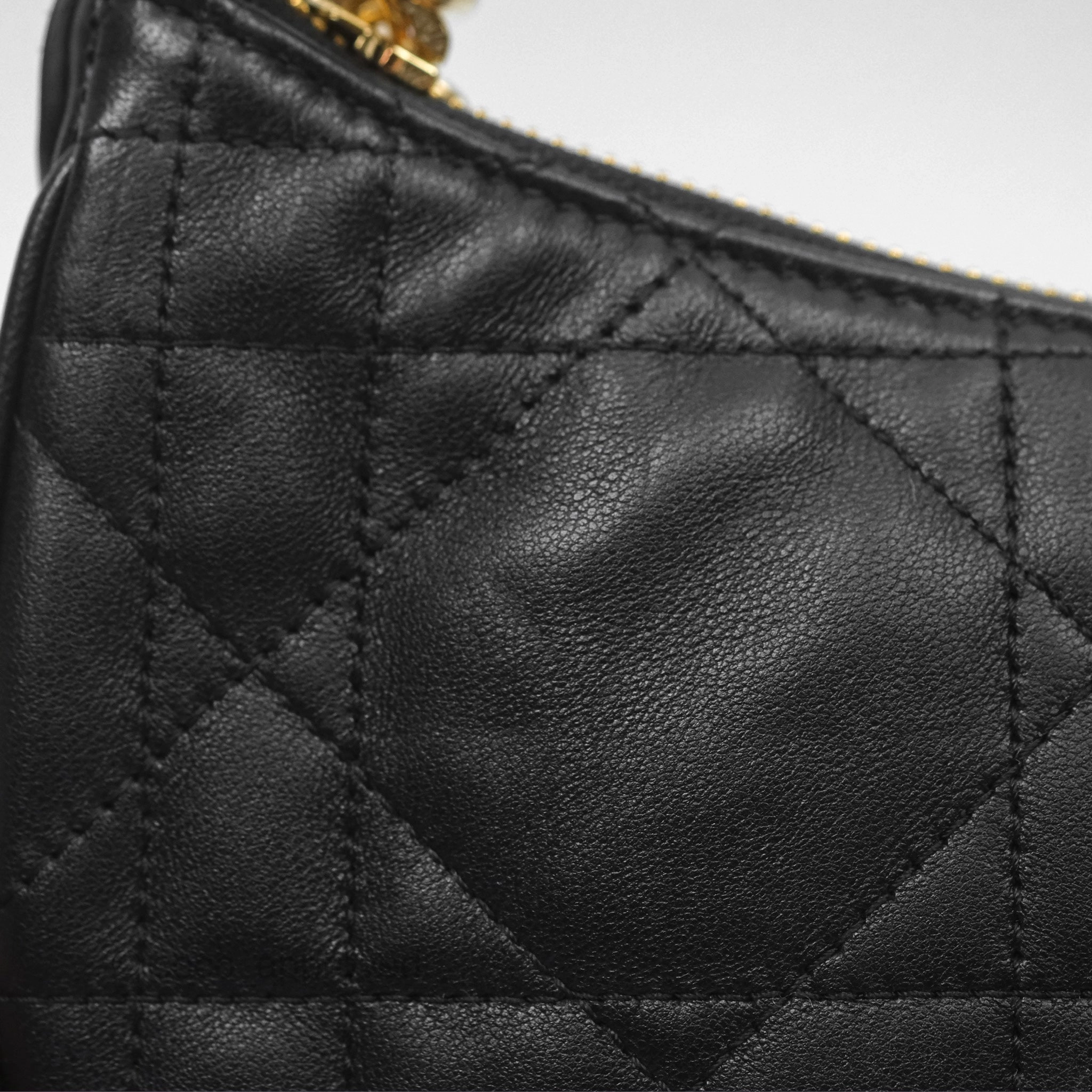 Christian Dior CD Lounge Bag Black Supple Macrocannage Lambskin