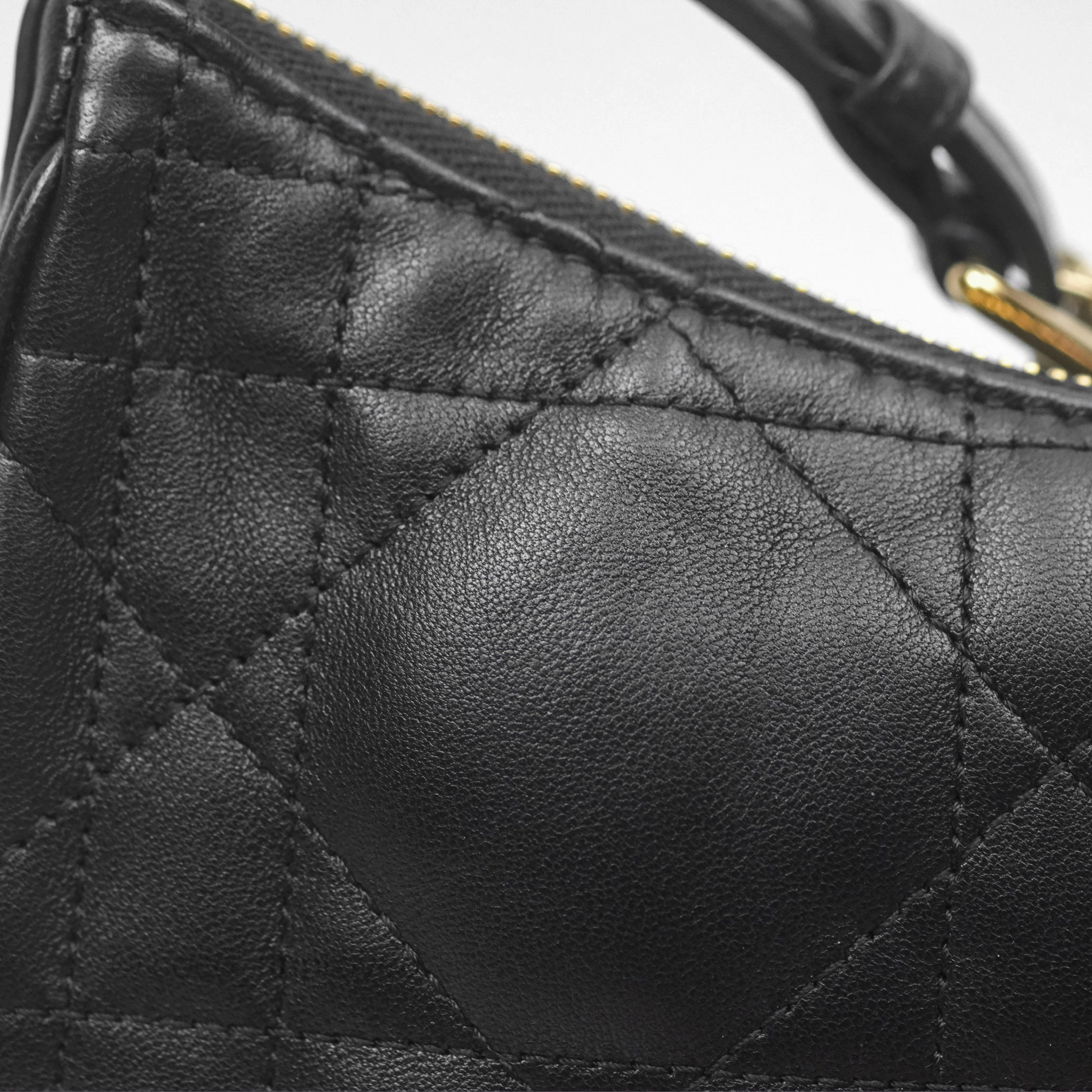 Christian Dior CD Lounge Bag Black Supple Macrocannage Lambskin