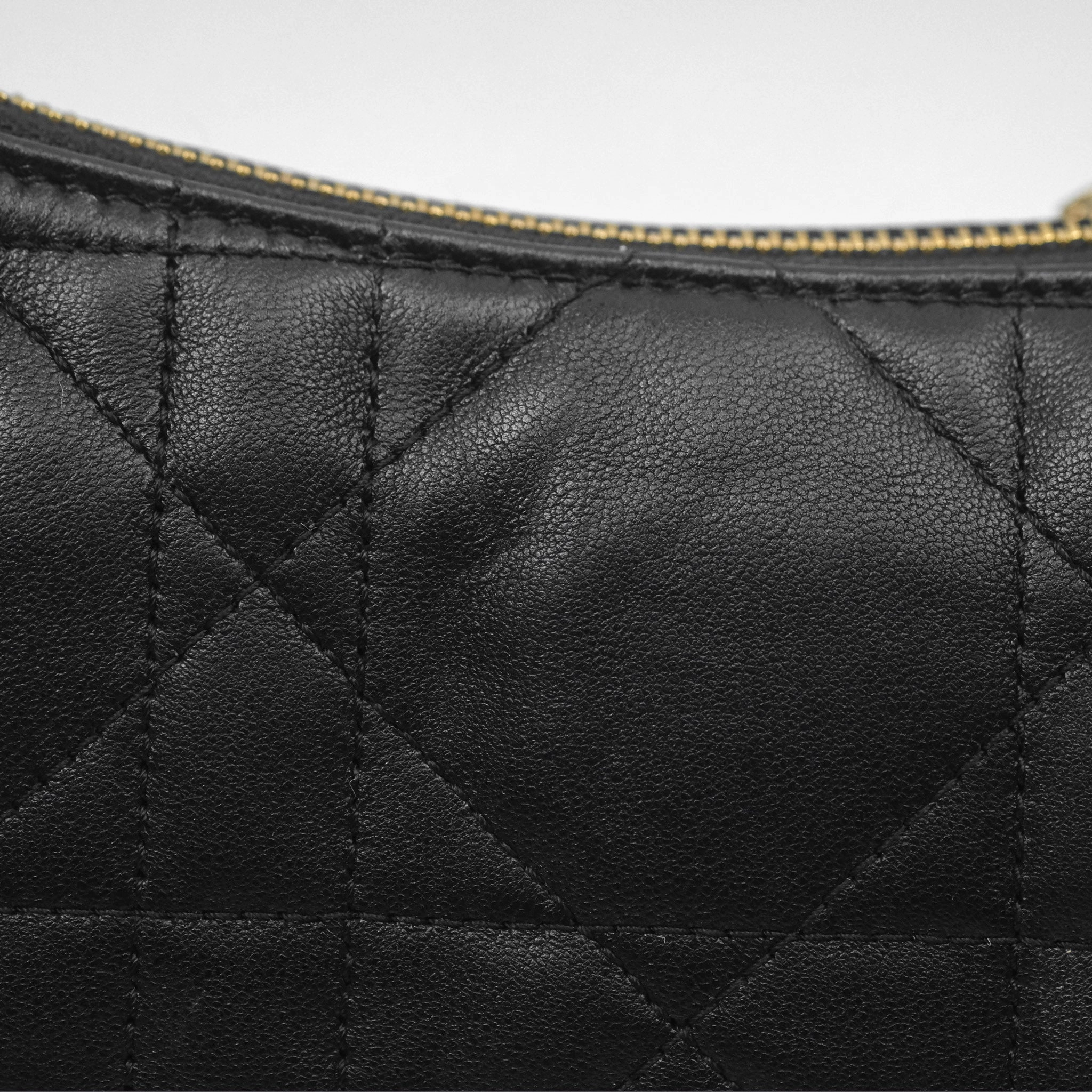 Christian Dior CD Lounge Bag Black Supple Macrocannage Lambskin