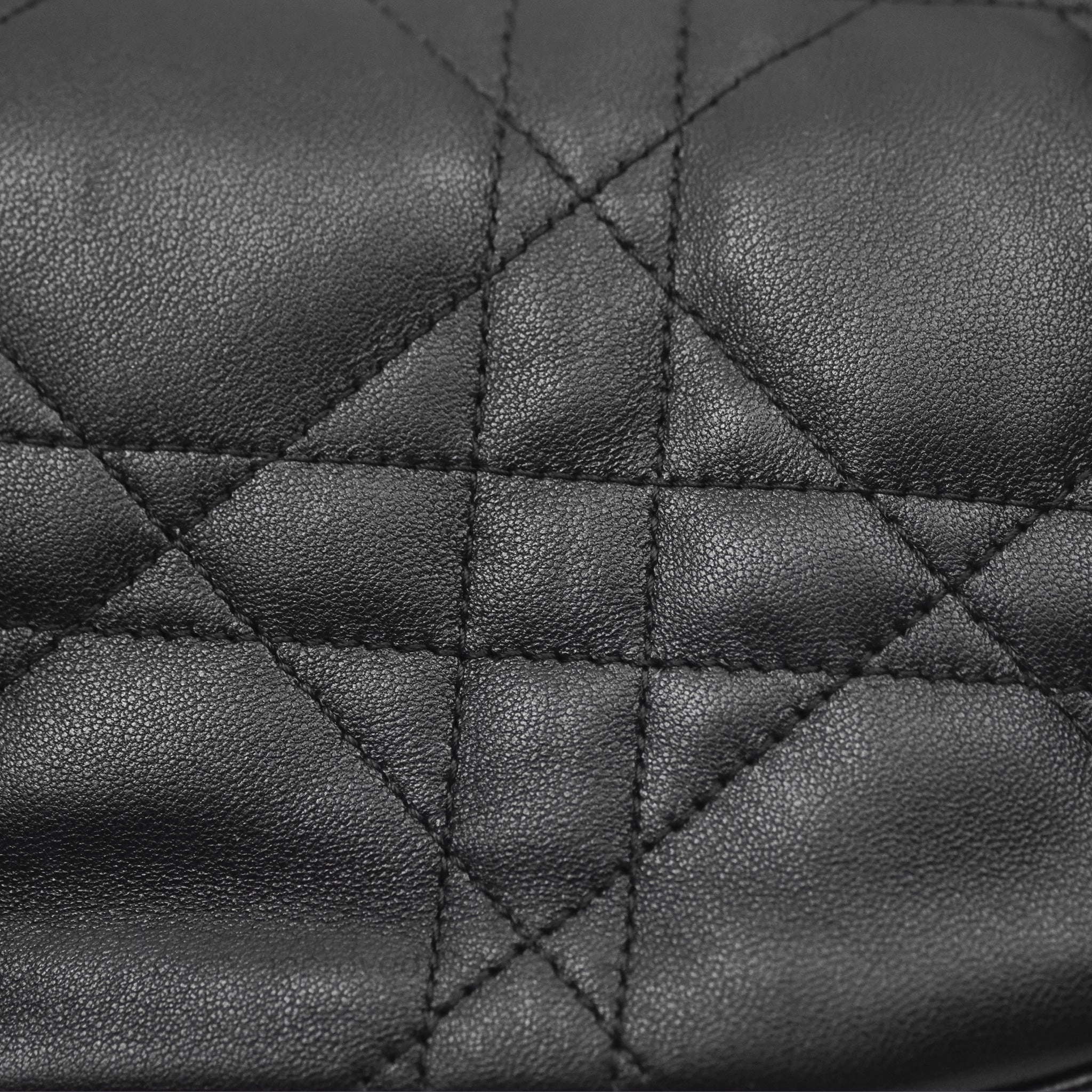 Christian Dior CD Lounge Bag Black Supple Macrocannage Lambskin