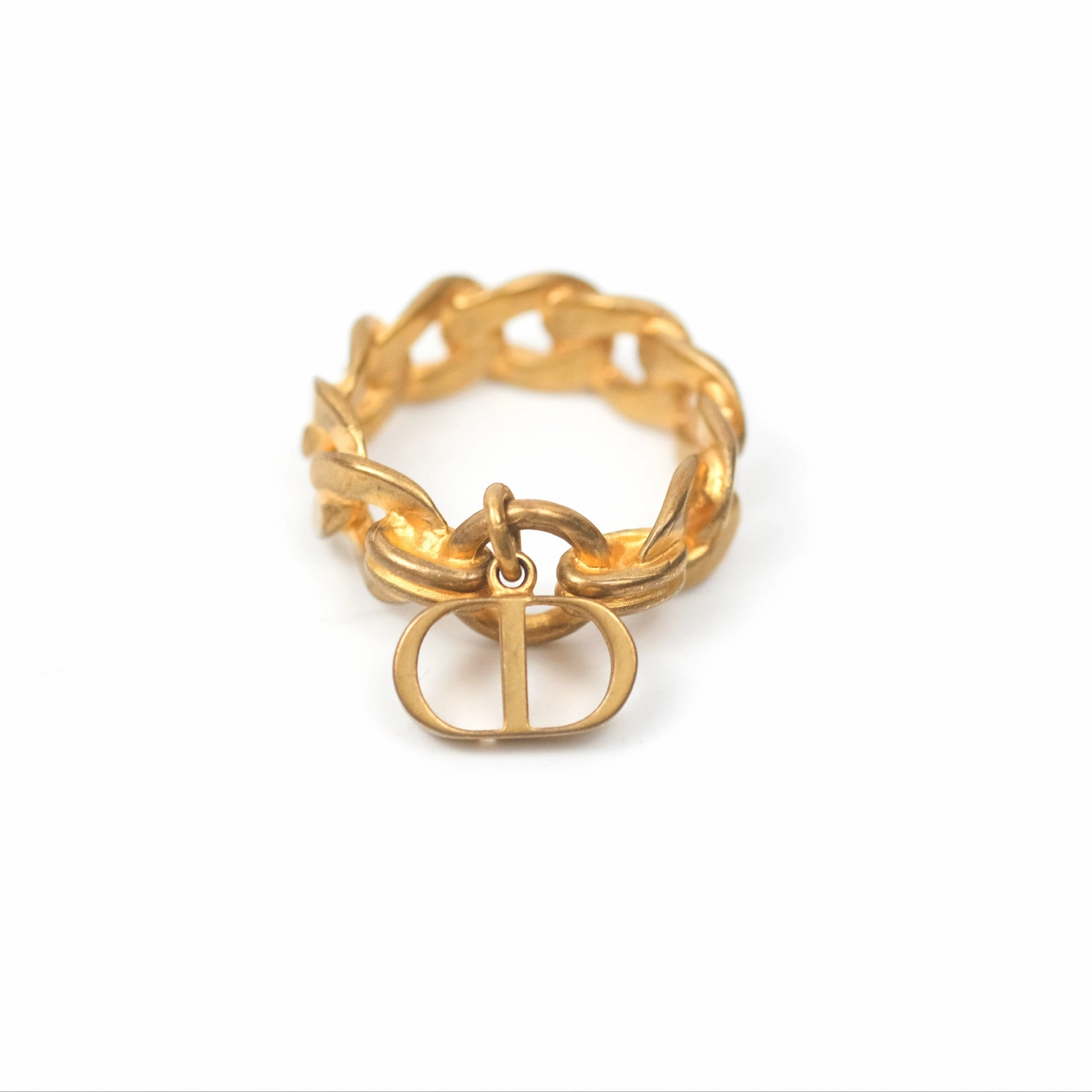 Christian Dior Chain Drop CD Logo Ring Size M