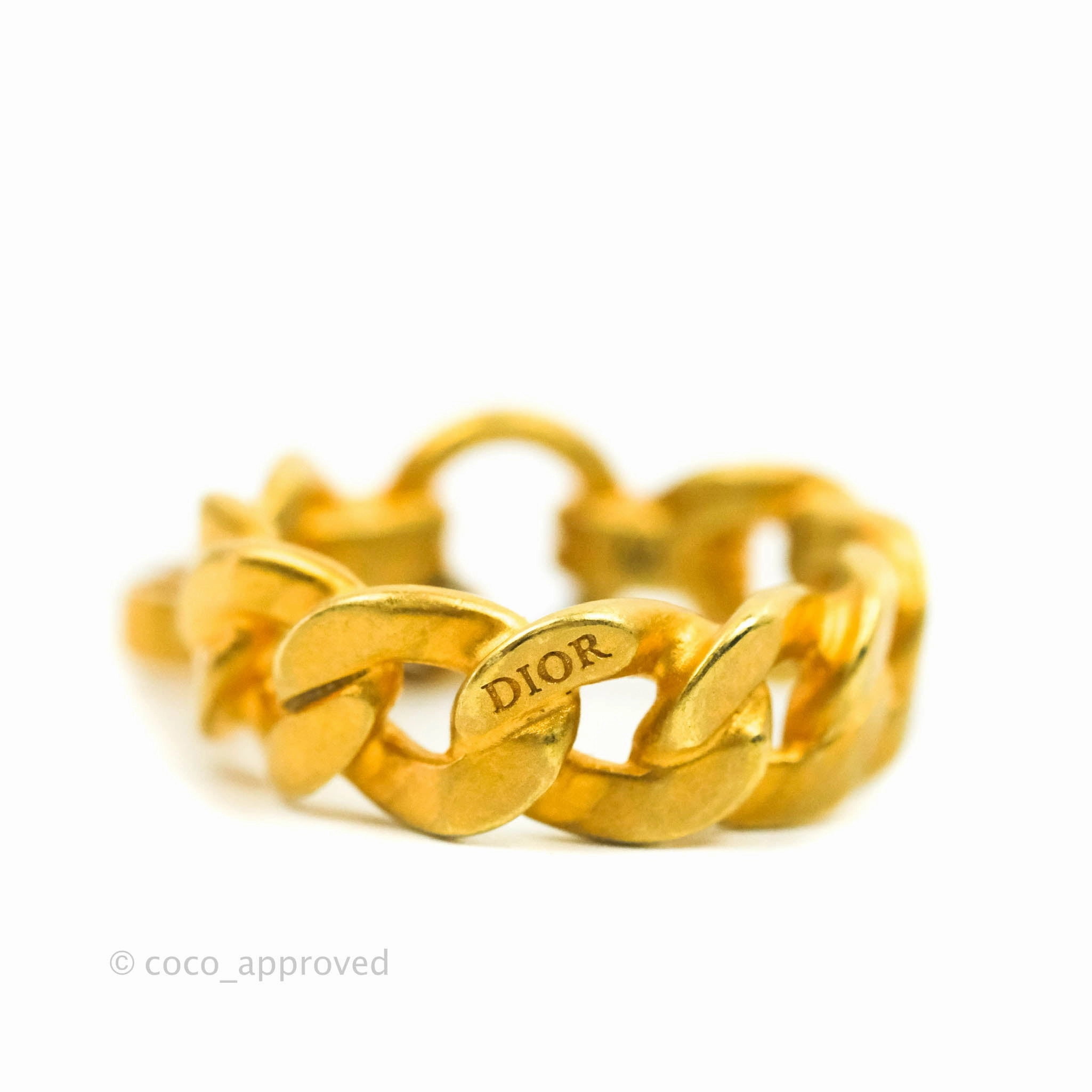 Christian Dior Chain Drop CD Logo Ring Size M