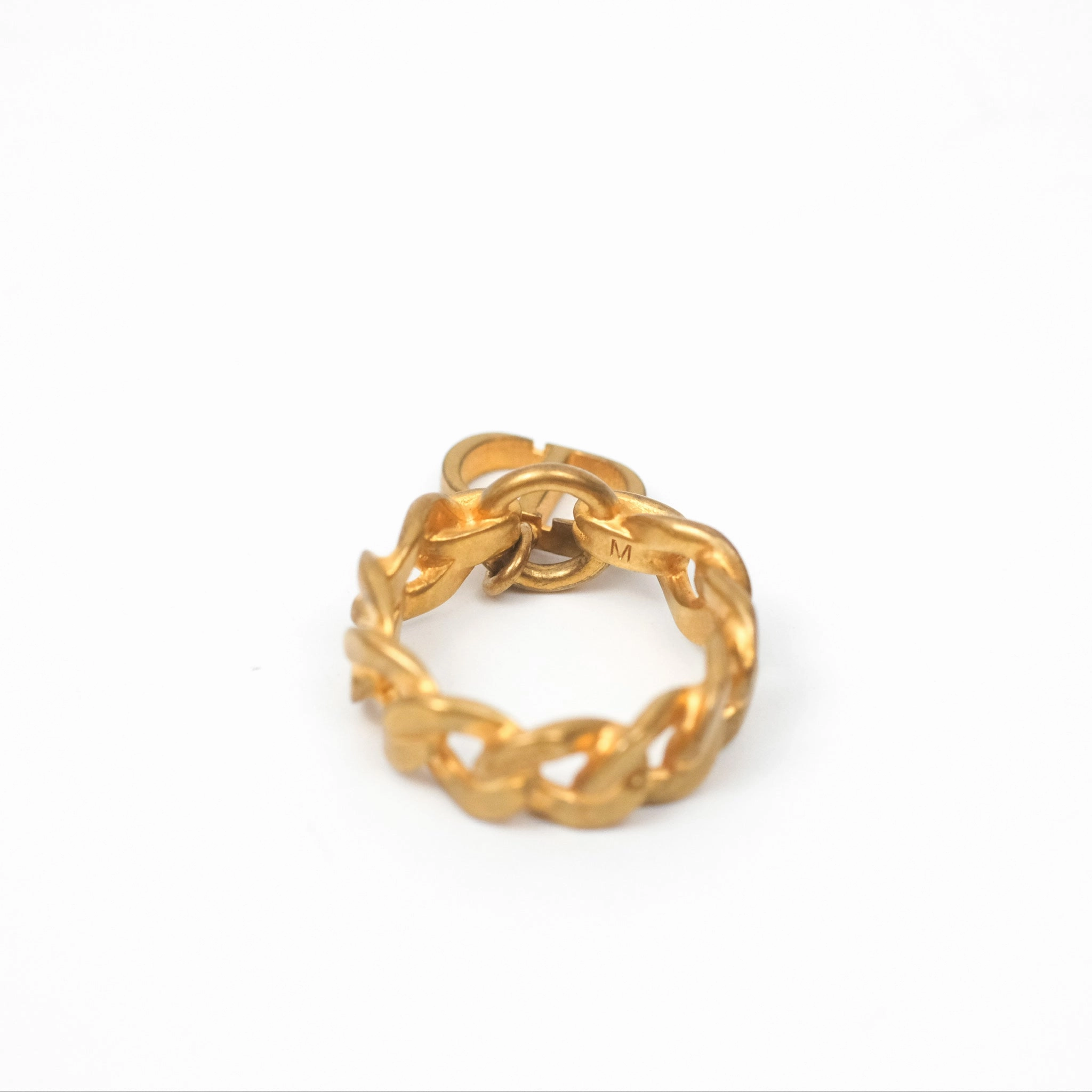 Christian Dior Chain Drop CD Logo Ring Size M