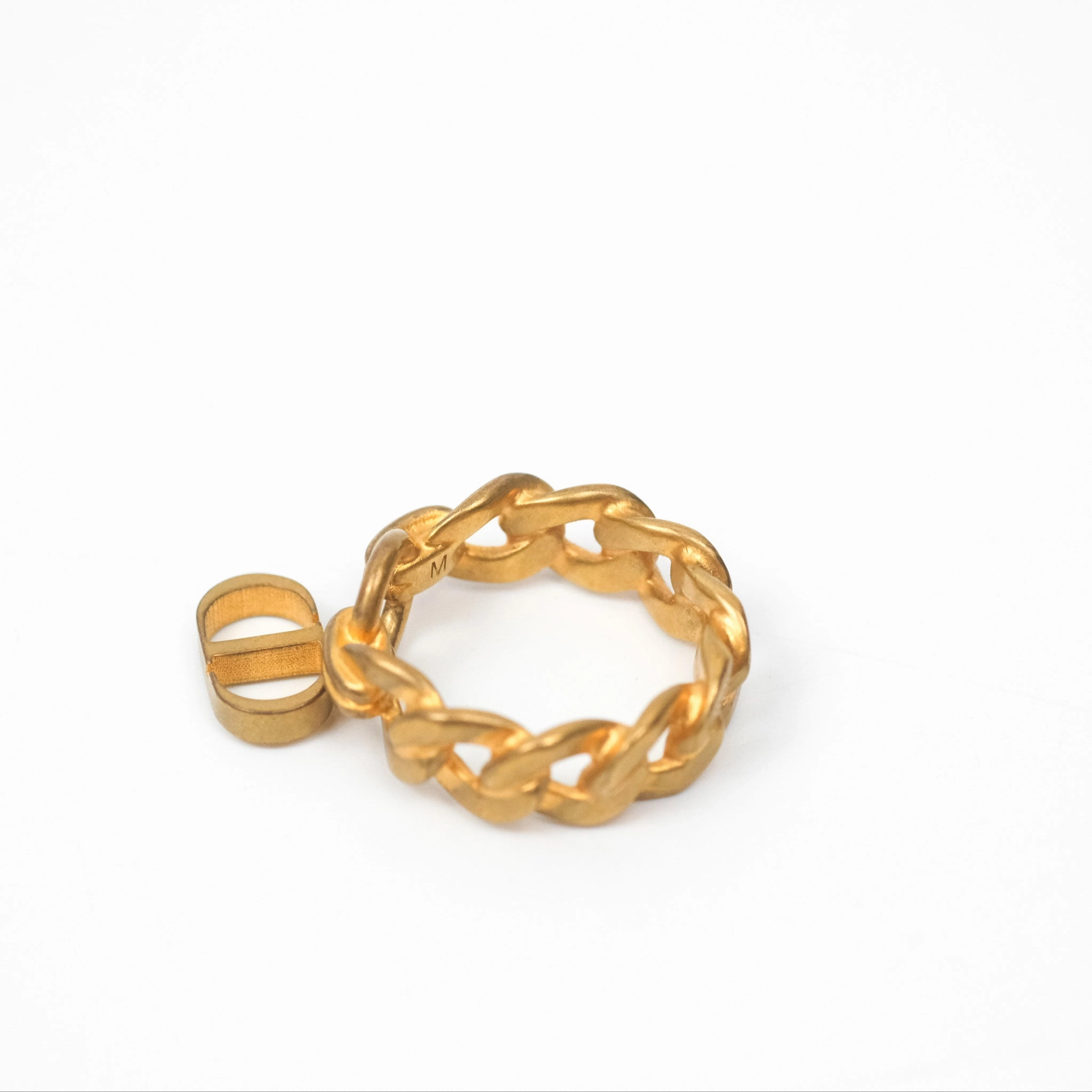 Christian Dior Chain Drop CD Logo Ring Size M