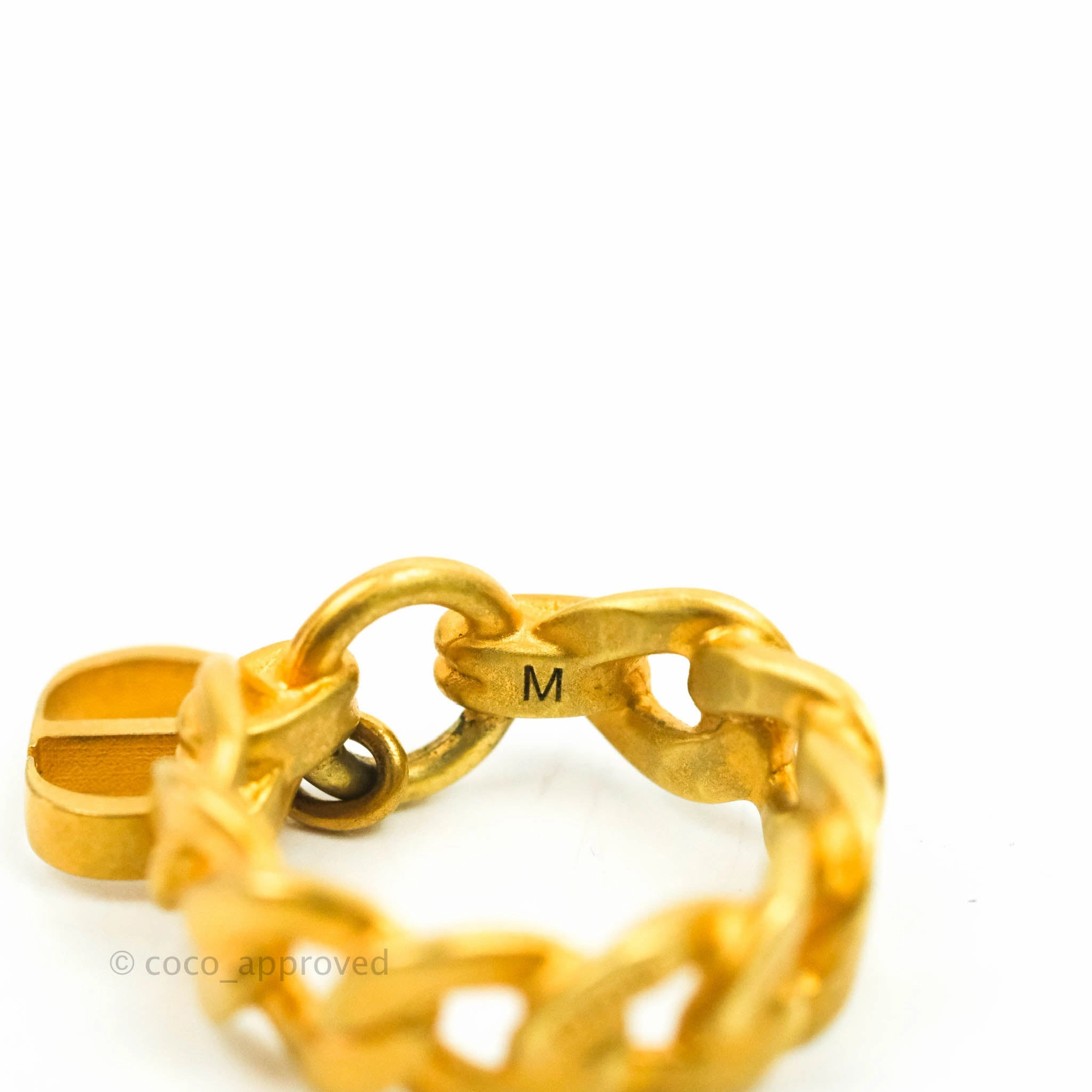 Christian Dior Chain Drop CD Logo Ring Size M