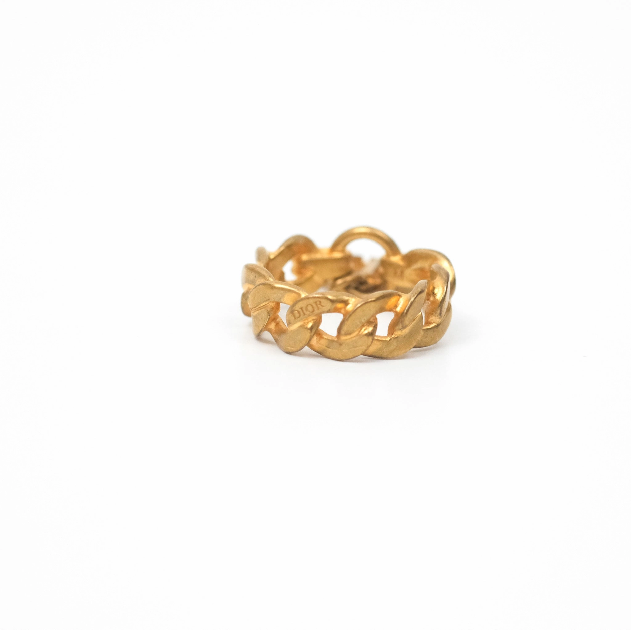 Christian Dior Chain Drop CD Logo Ring Size M