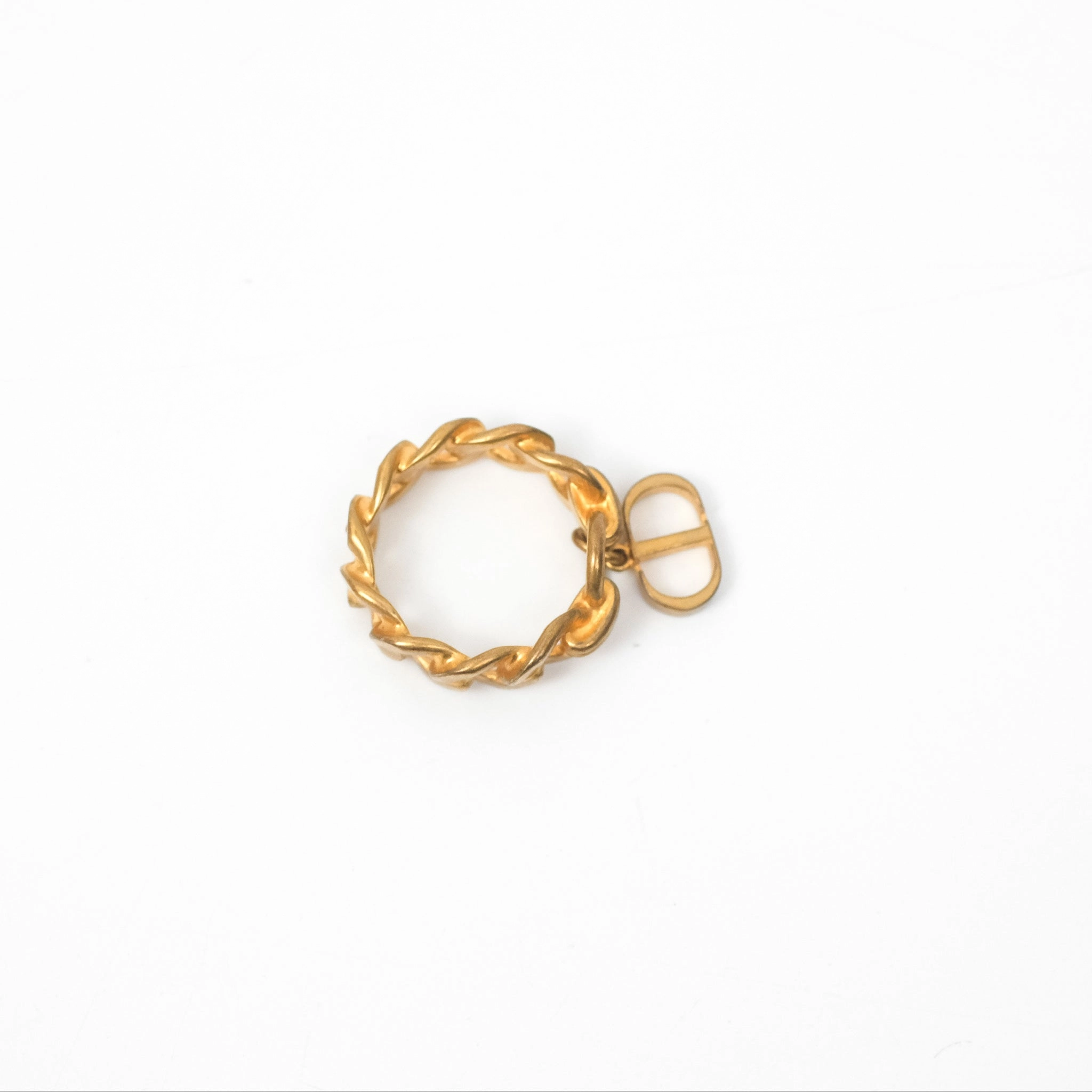 Christian Dior Chain Drop CD Logo Ring Size M
