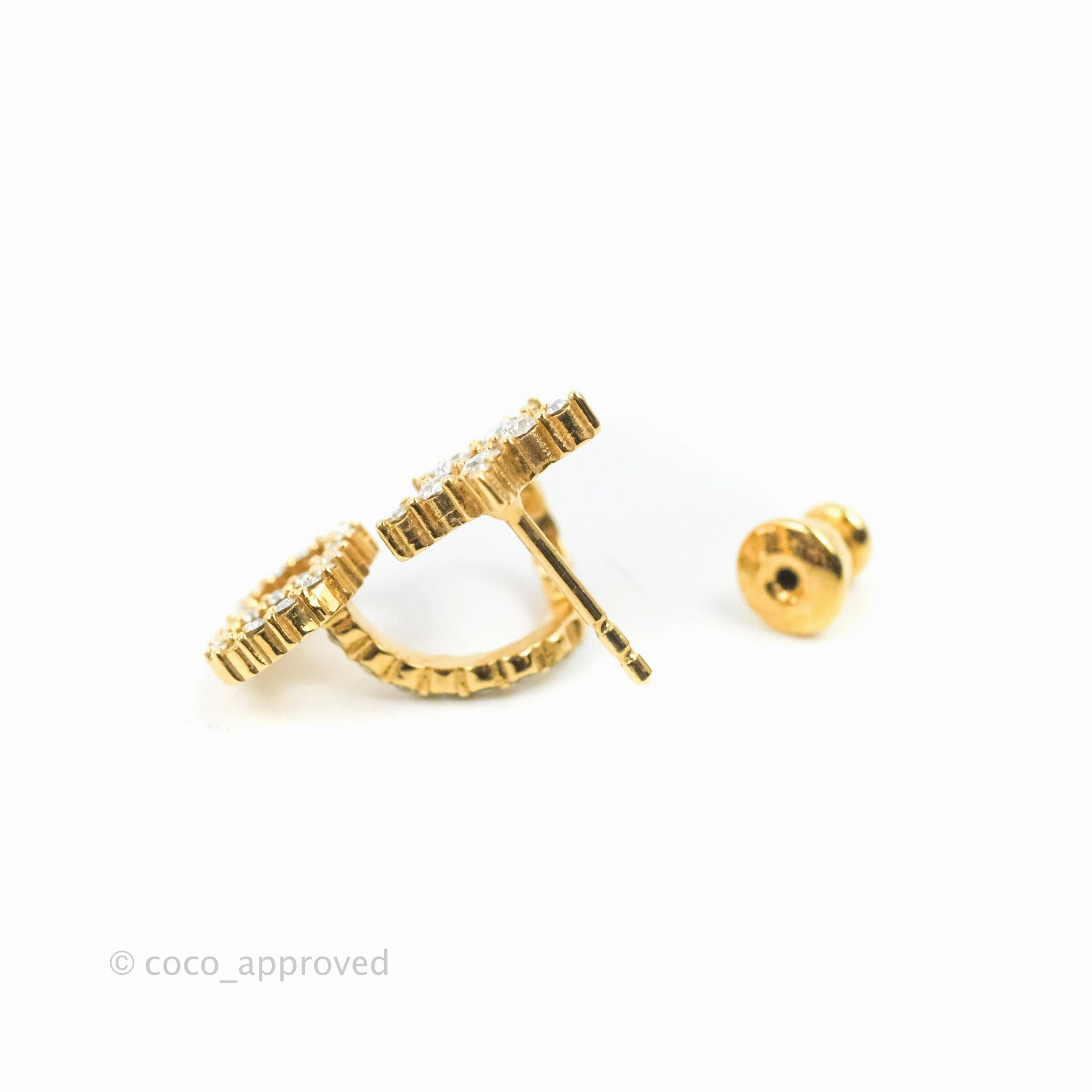 Christian Dior Clair D Lune Earrings Gold Tone