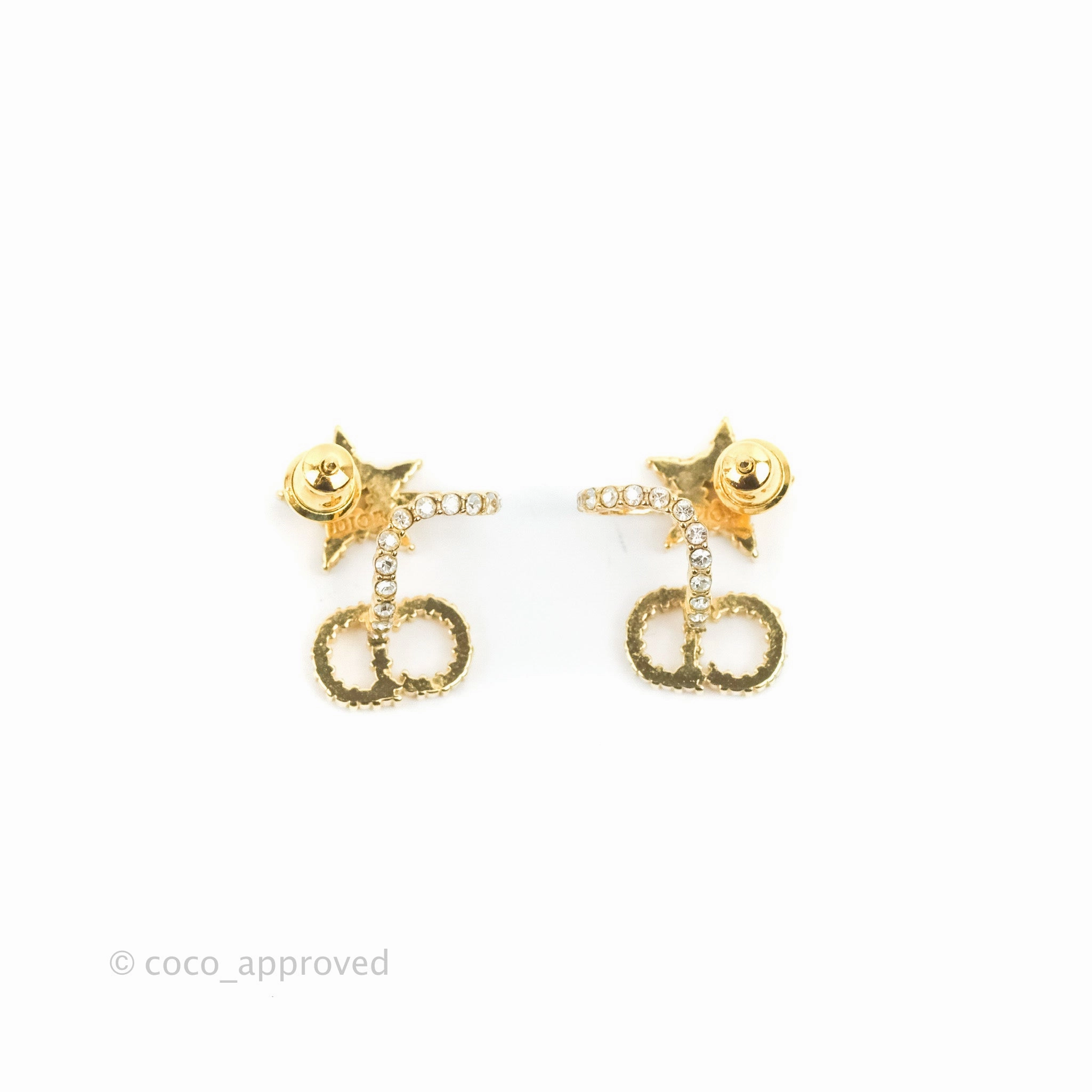 Christian Dior Clair D Lune Earrings Gold Tone