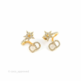 Christian Dior Clair D Lune Earrings Gold Tone