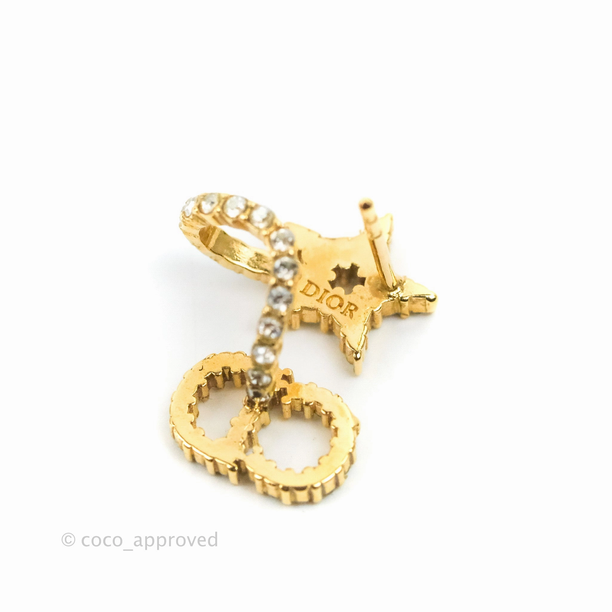 Christian Dior Clair D Lune Earrings Gold Tone