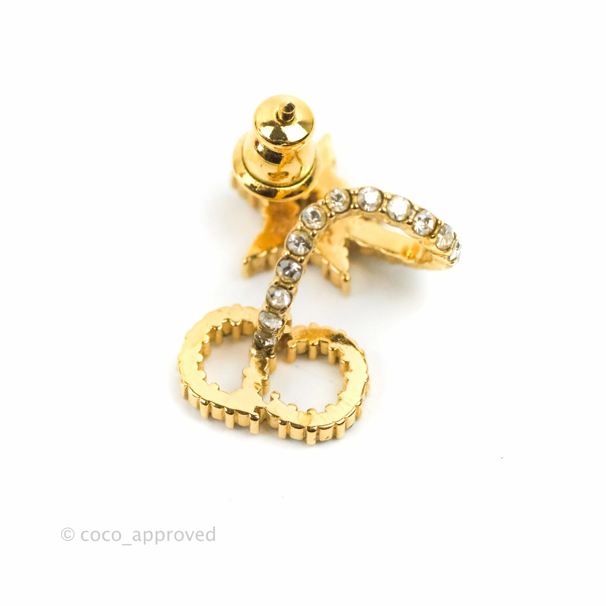 Christian Dior Clair D Lune Earrings Gold Tone