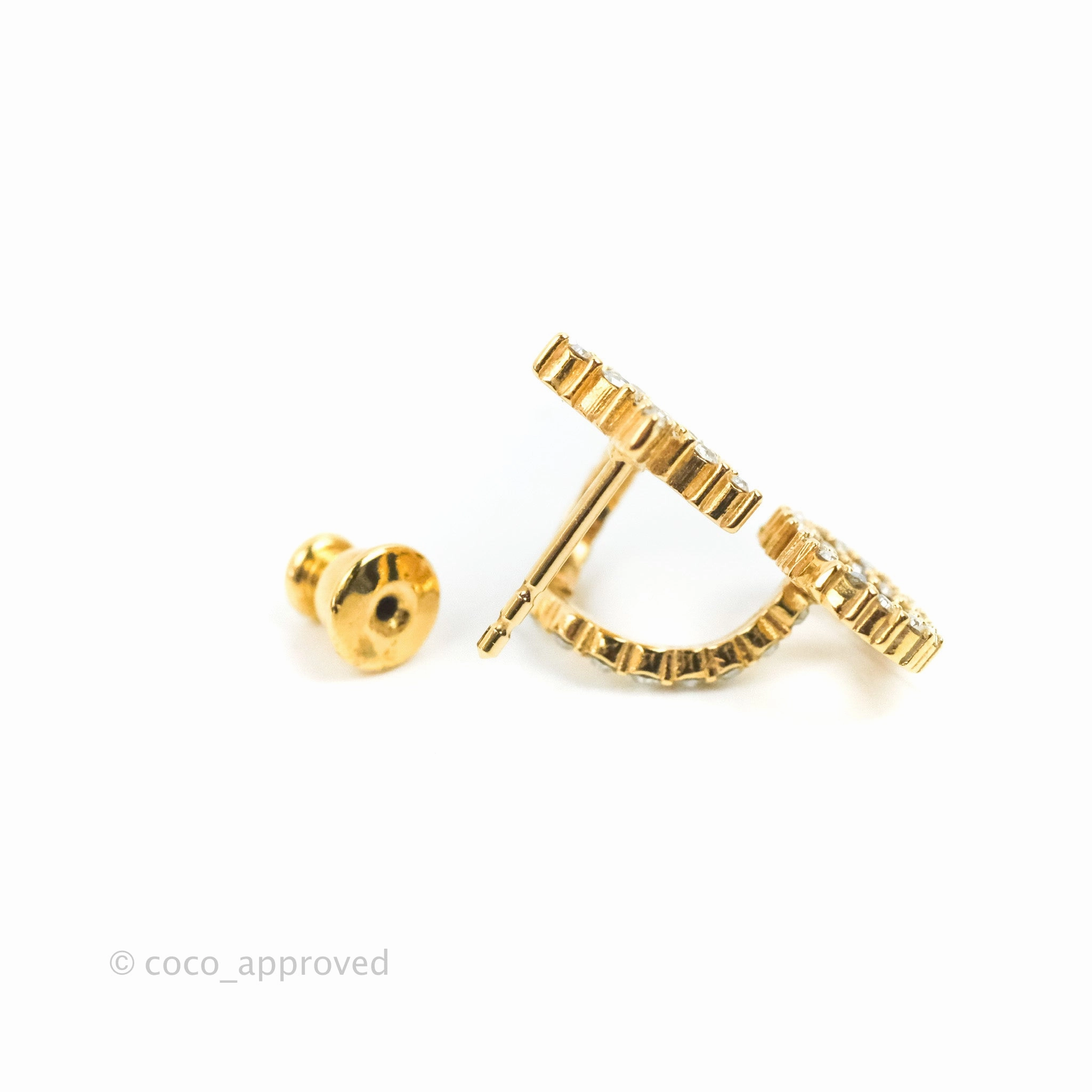 Christian Dior Clair D Lune Earrings Gold Tone