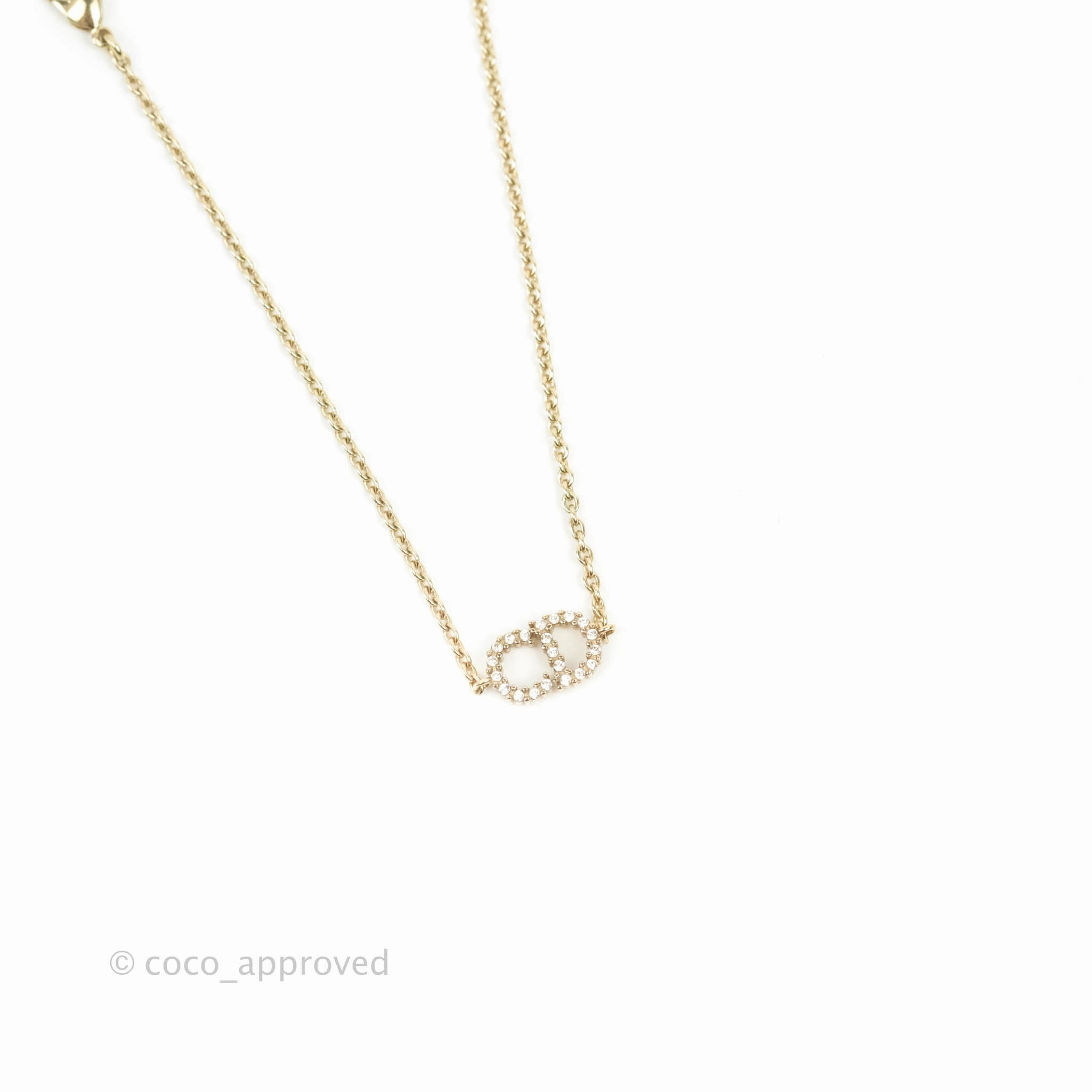 Christian Dior Crystal CD Bracelet Gold Tone