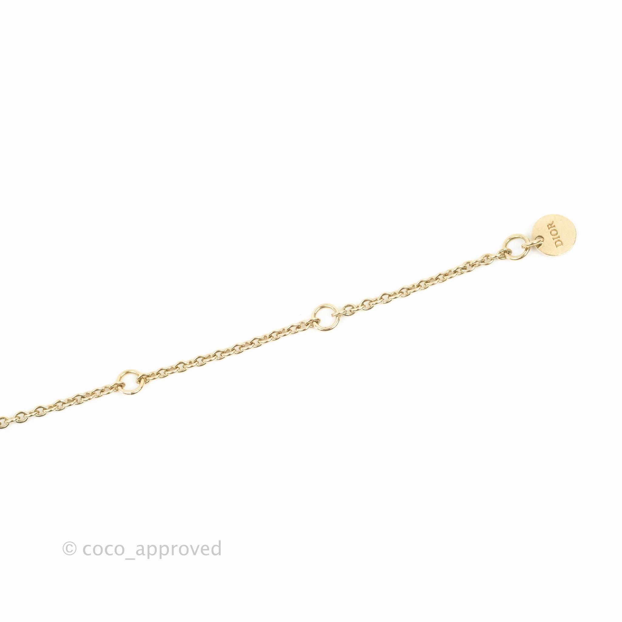 Christian Dior Crystal CD Bracelet Gold Tone