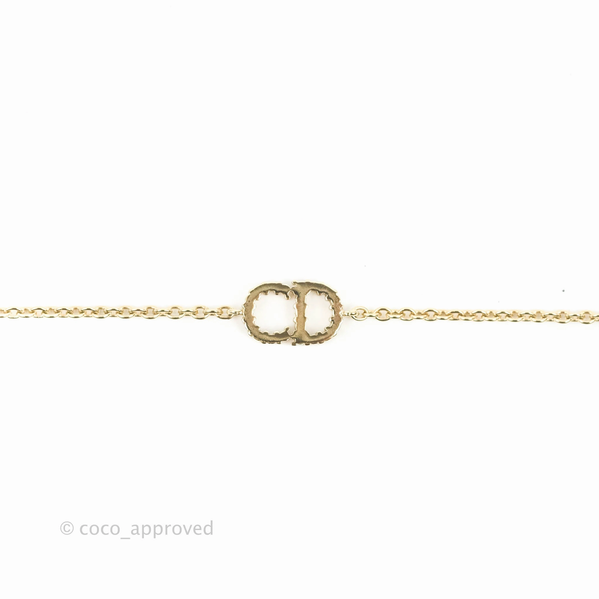 Christian Dior Crystal CD Bracelet Gold Tone