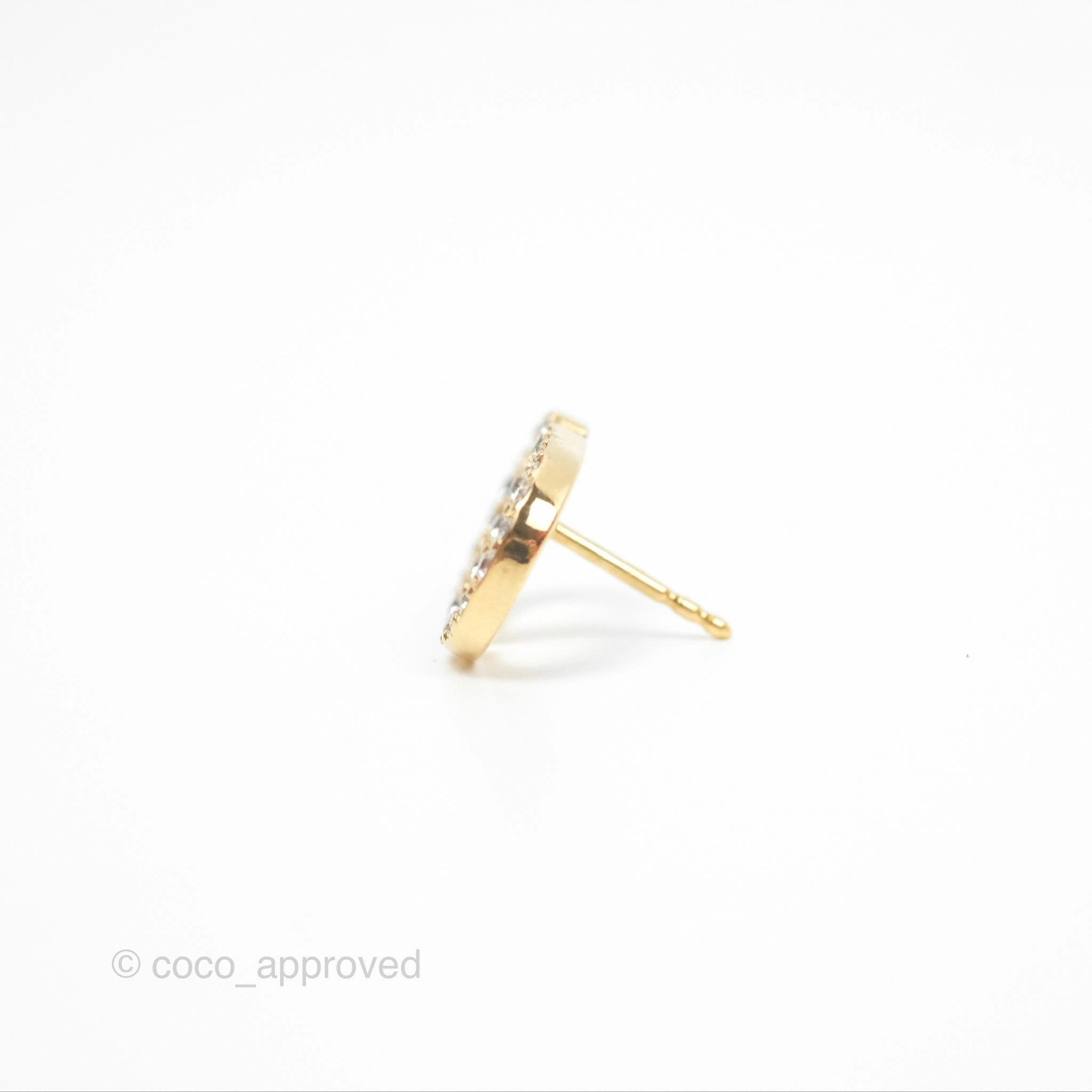 Christian Dior Crystal Pearl Drop Earrings Gold Tone