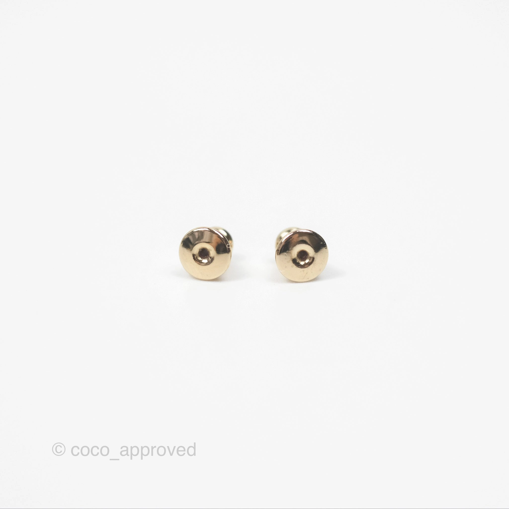 Christian Dior Crystal Pearl Shiny D Earrings Gold Tone