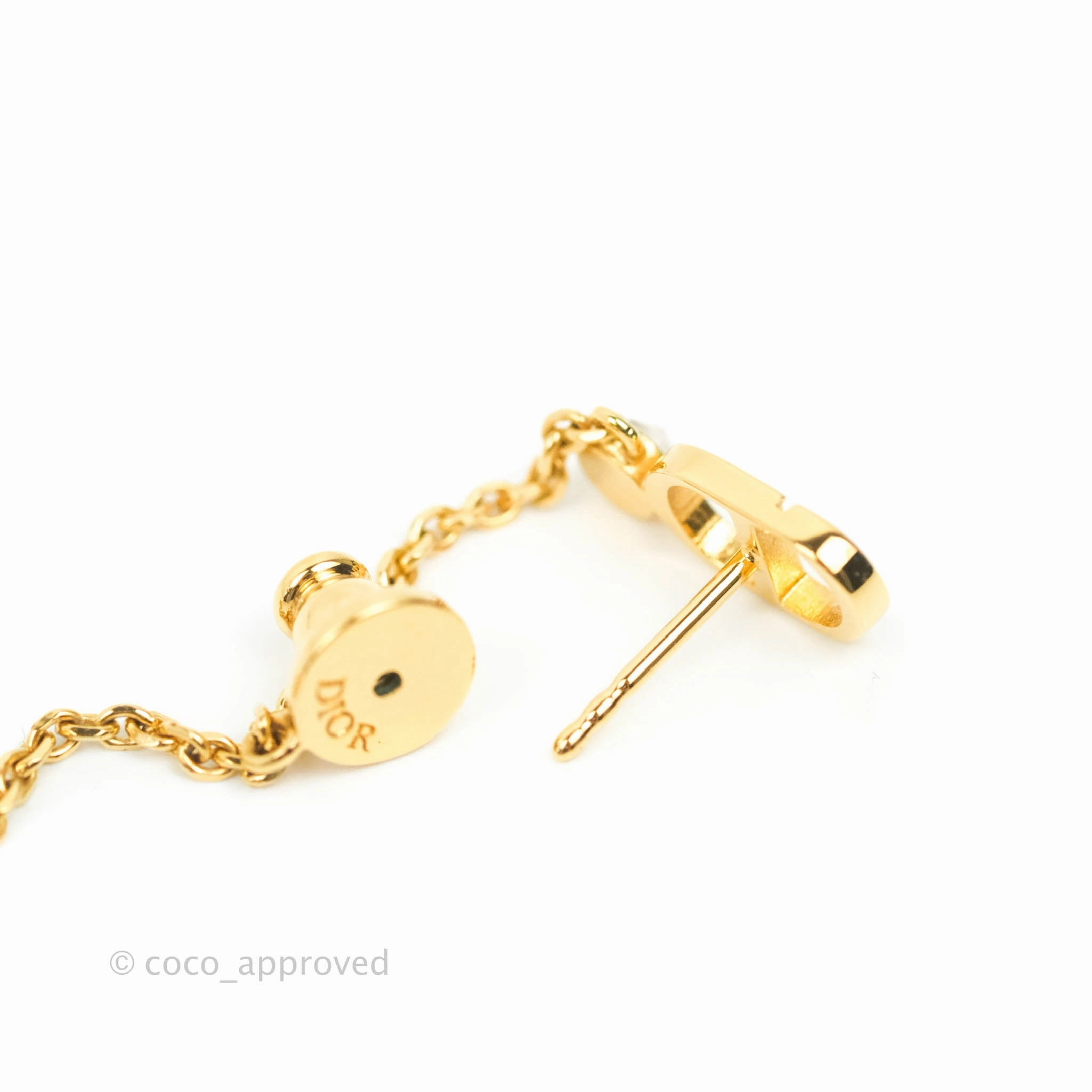 Christian Dior Crystal Star CD Long Drop Earrings
