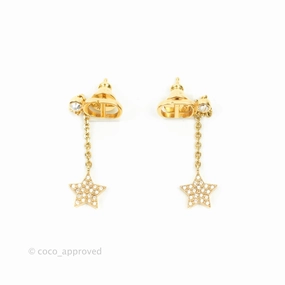 Christian Dior Crystal Star CD Long Drop Earrings