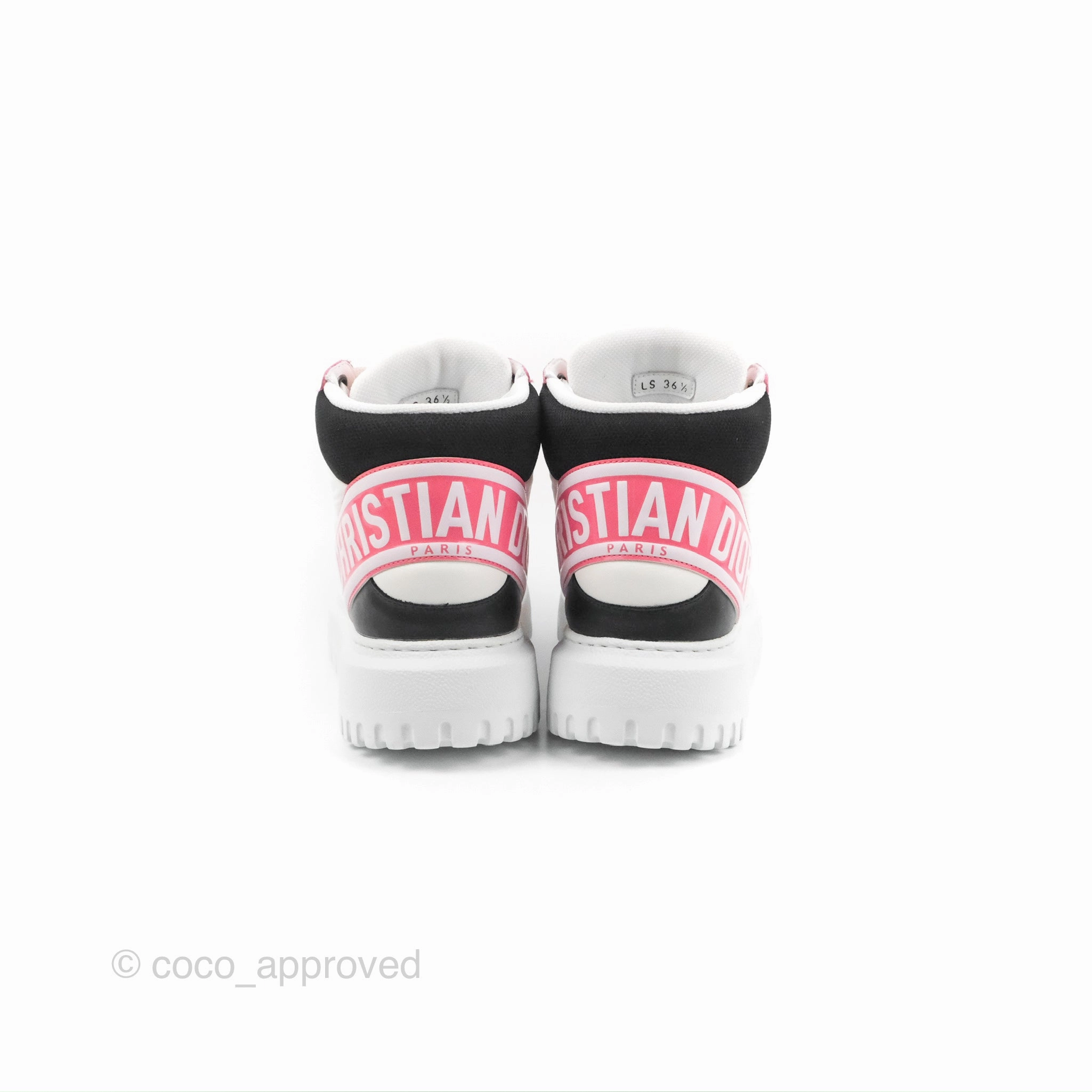 Christian Dior D-player Pink Calfskin Sneaker Size 36.5