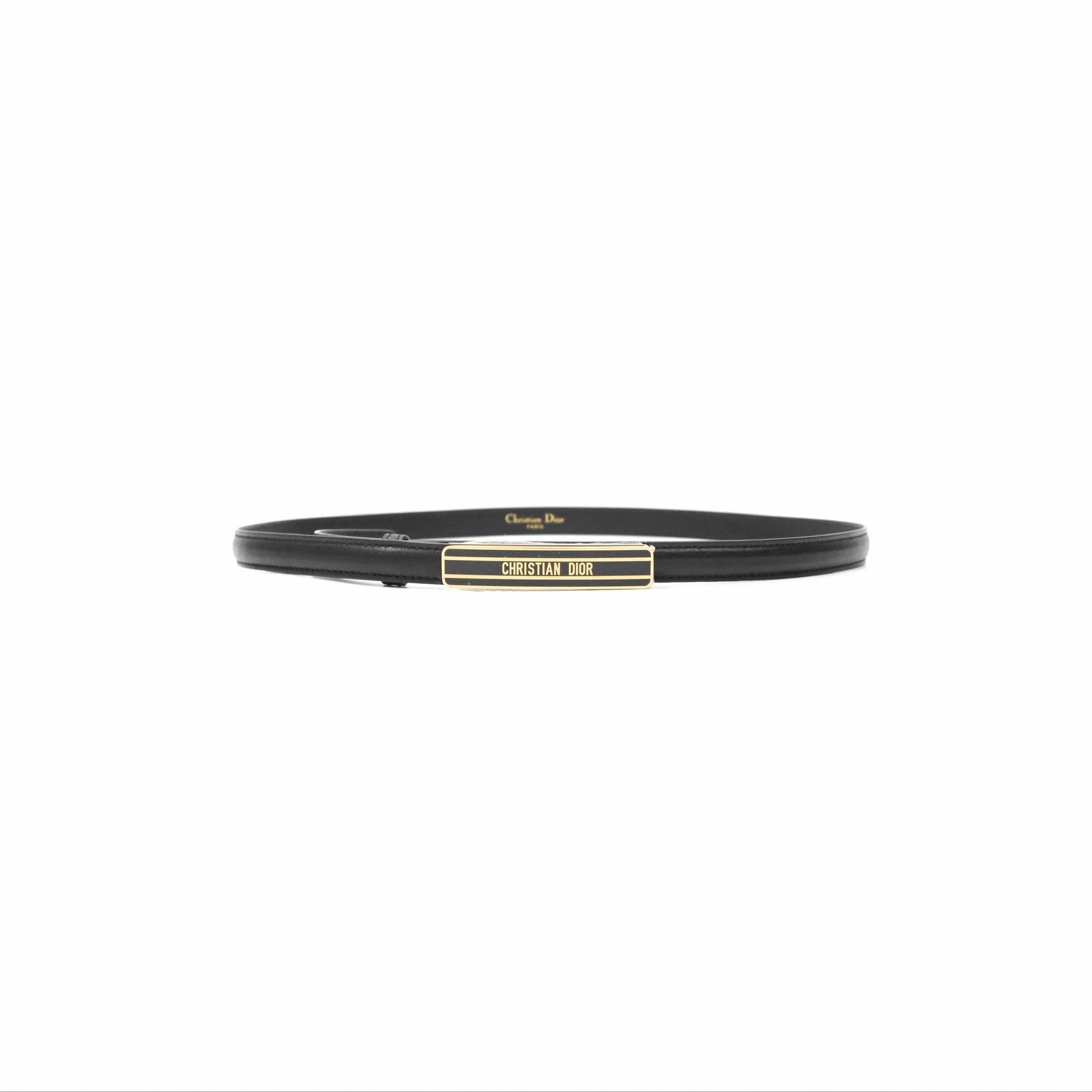 Christian Dior Dior-ID Belt Black Smooth Calfskin Size 80