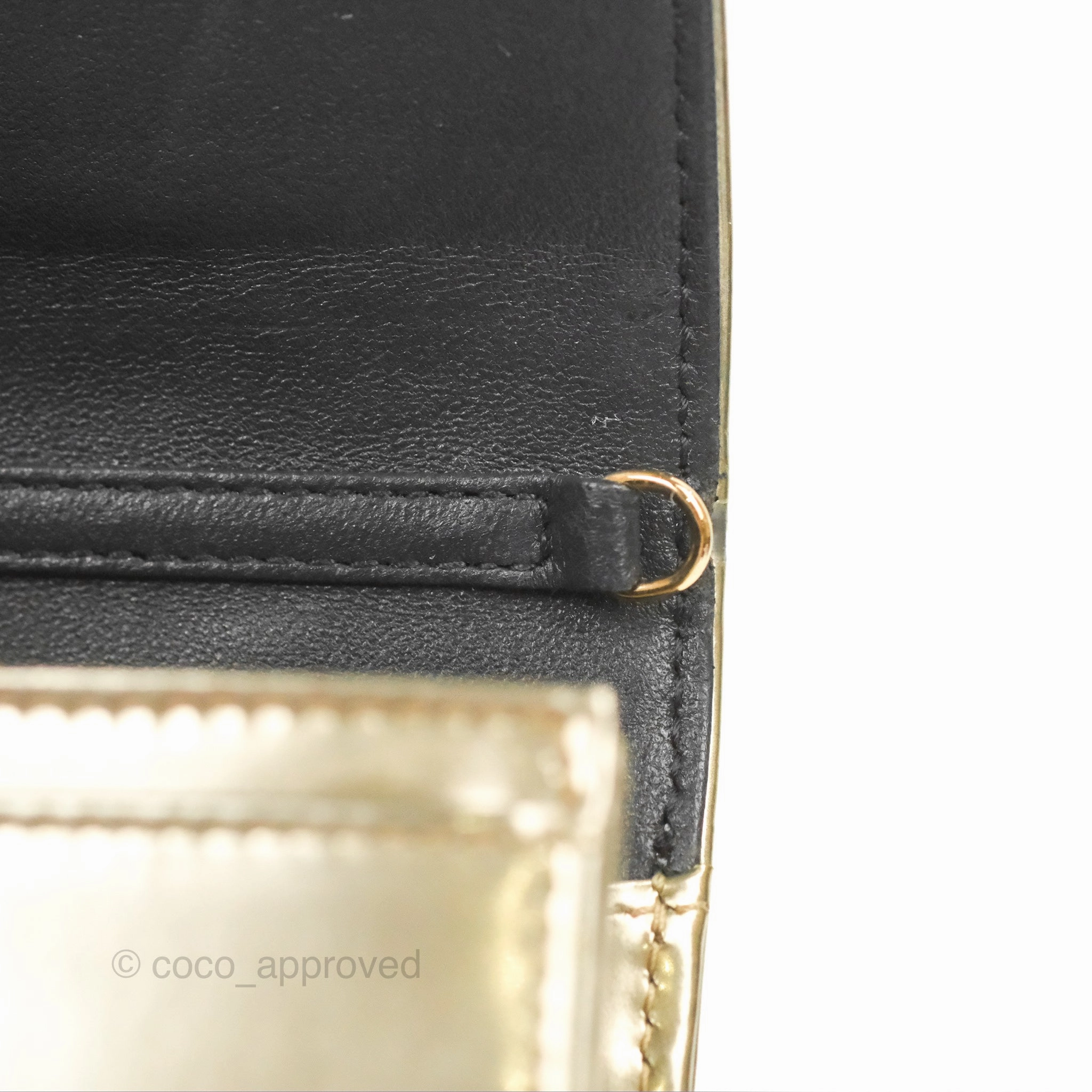 Christian Dior Diorama Clutch with Chain Metallic Gold Gold Hardware