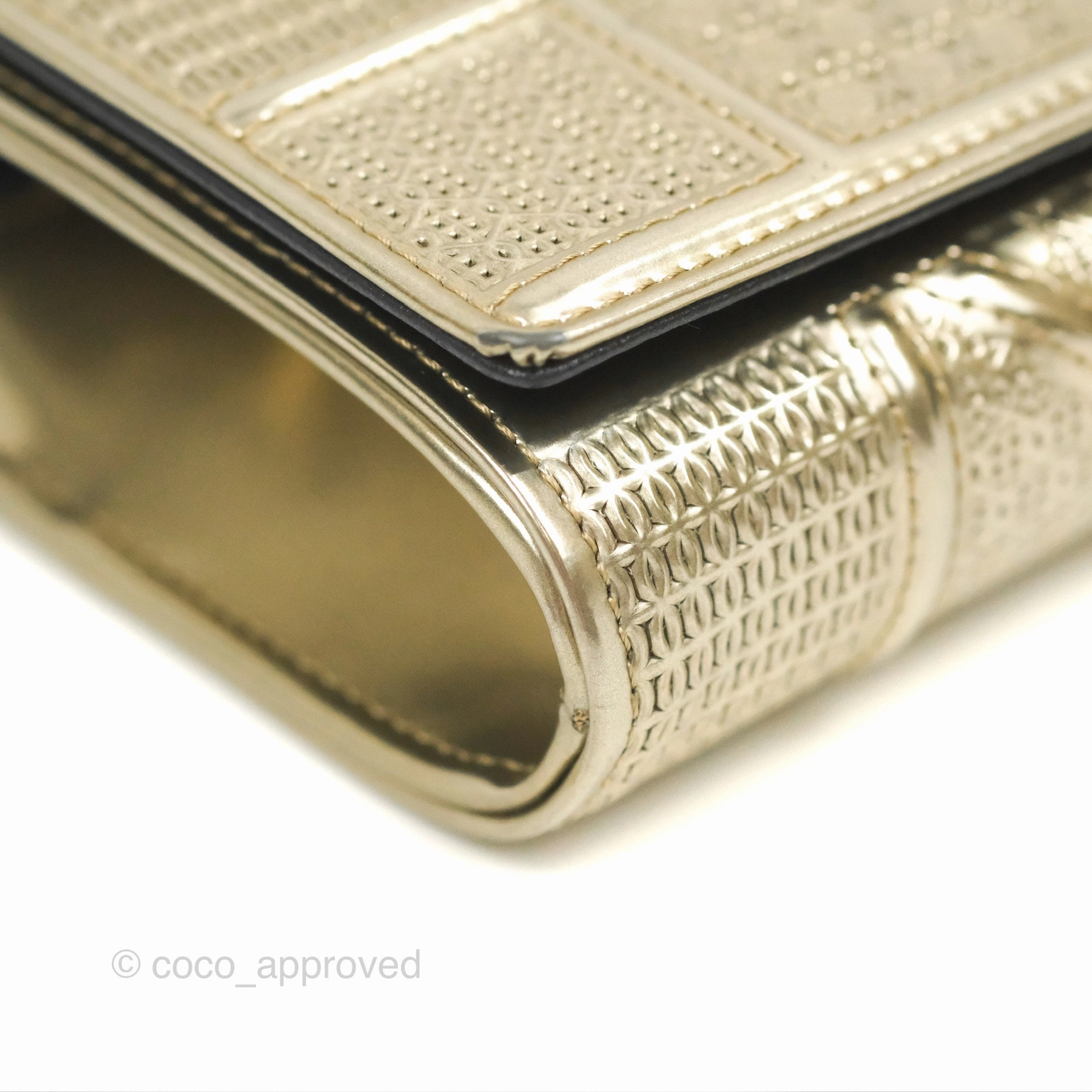 Christian Dior Diorama Clutch with Chain Metallic Gold Gold Hardware
