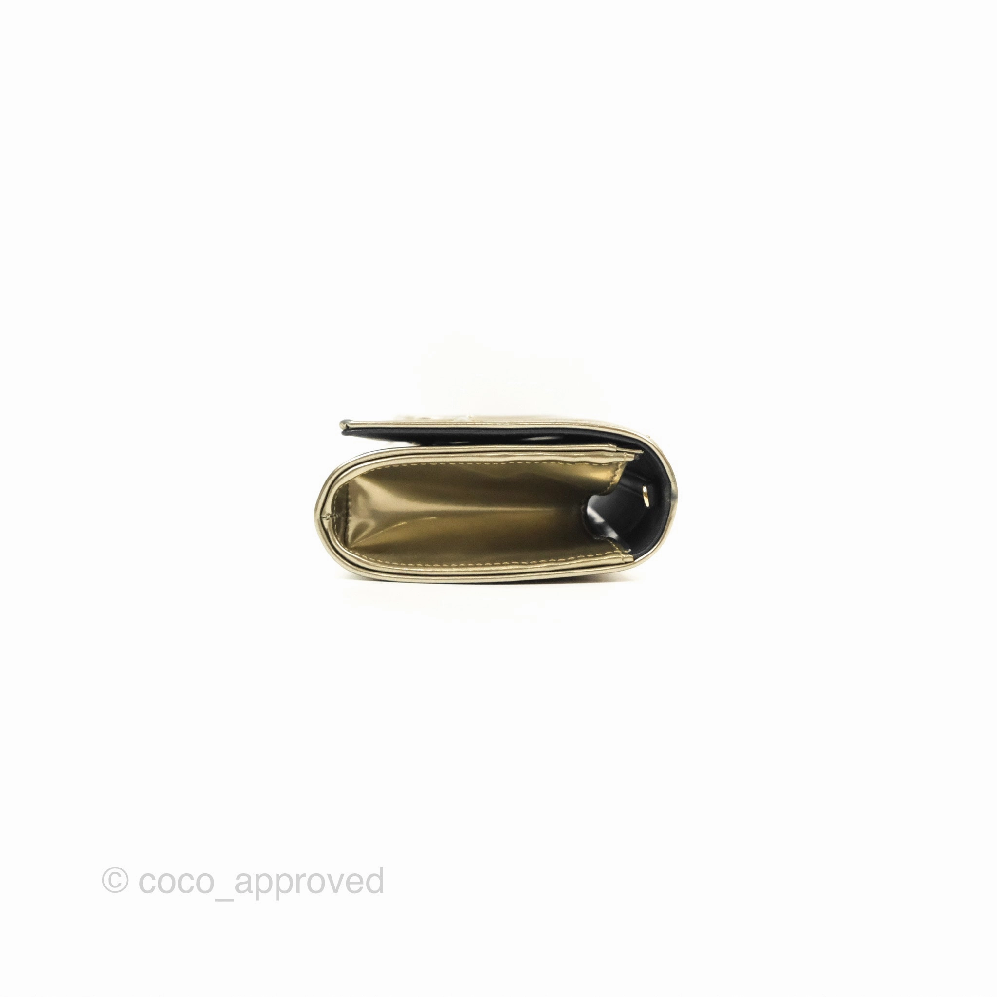 Christian Dior Diorama Clutch with Chain Metallic Gold Gold Hardware
