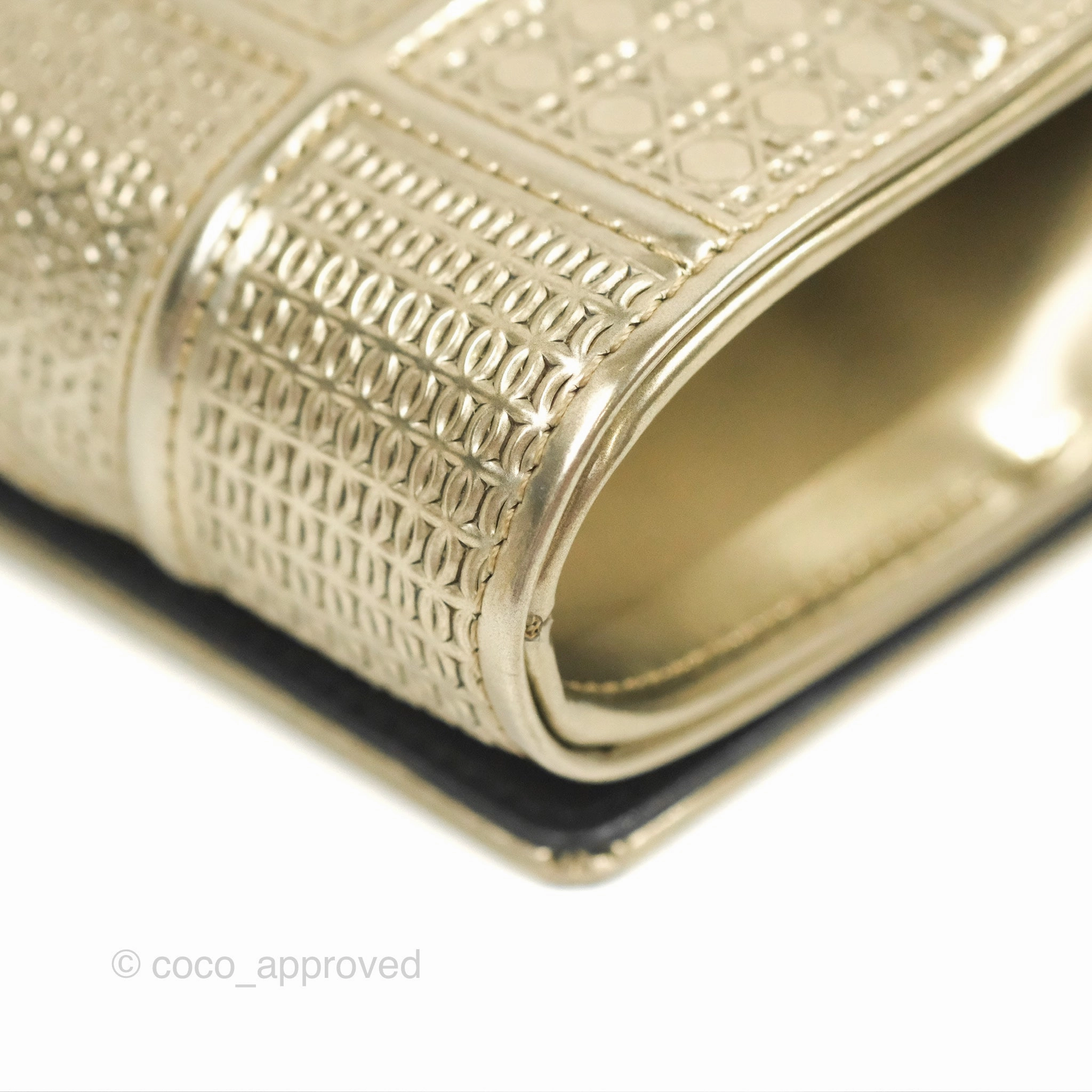 Christian Dior Diorama Clutch with Chain Metallic Gold Gold Hardware