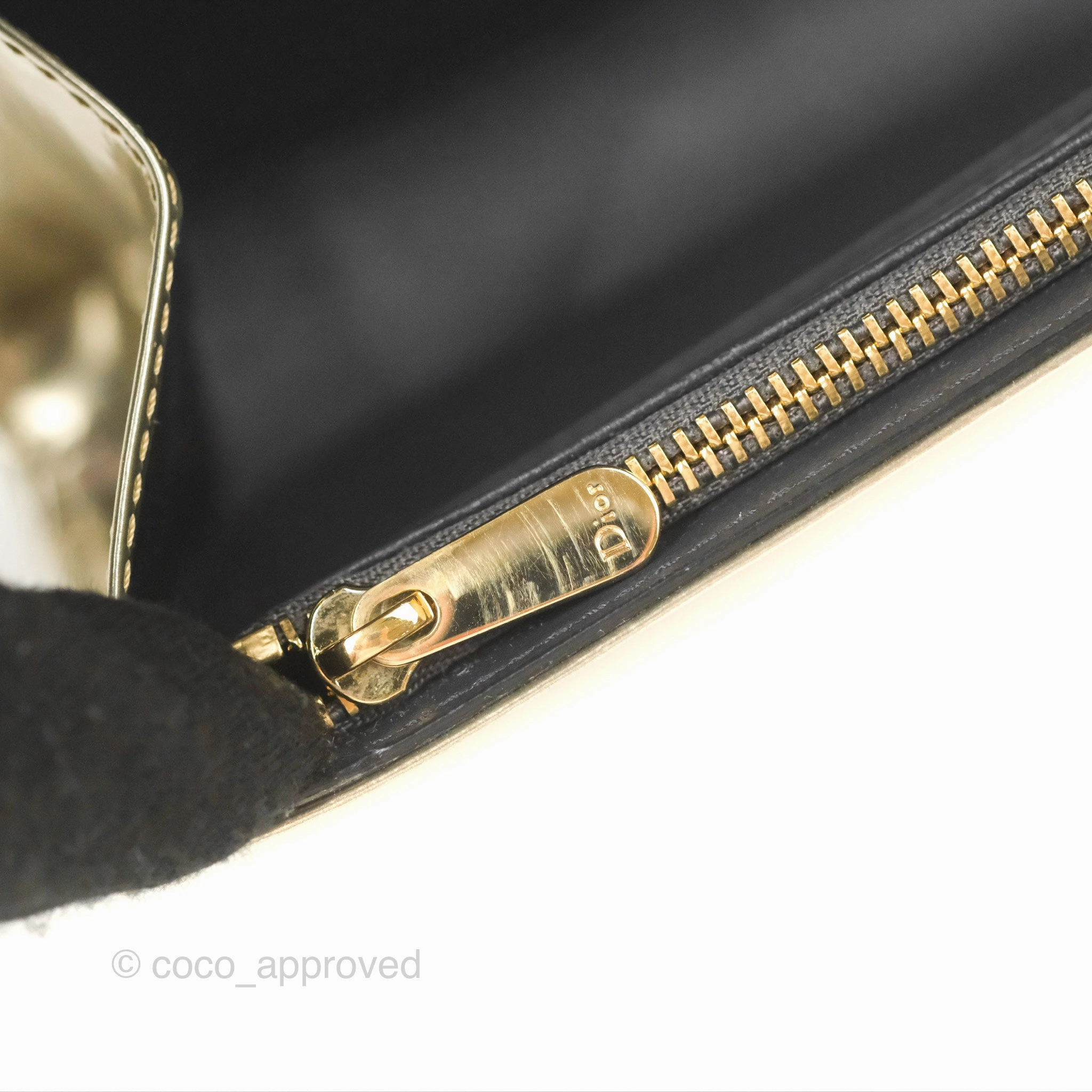 Christian Dior Diorama Clutch with Chain Metallic Gold Gold Hardware
