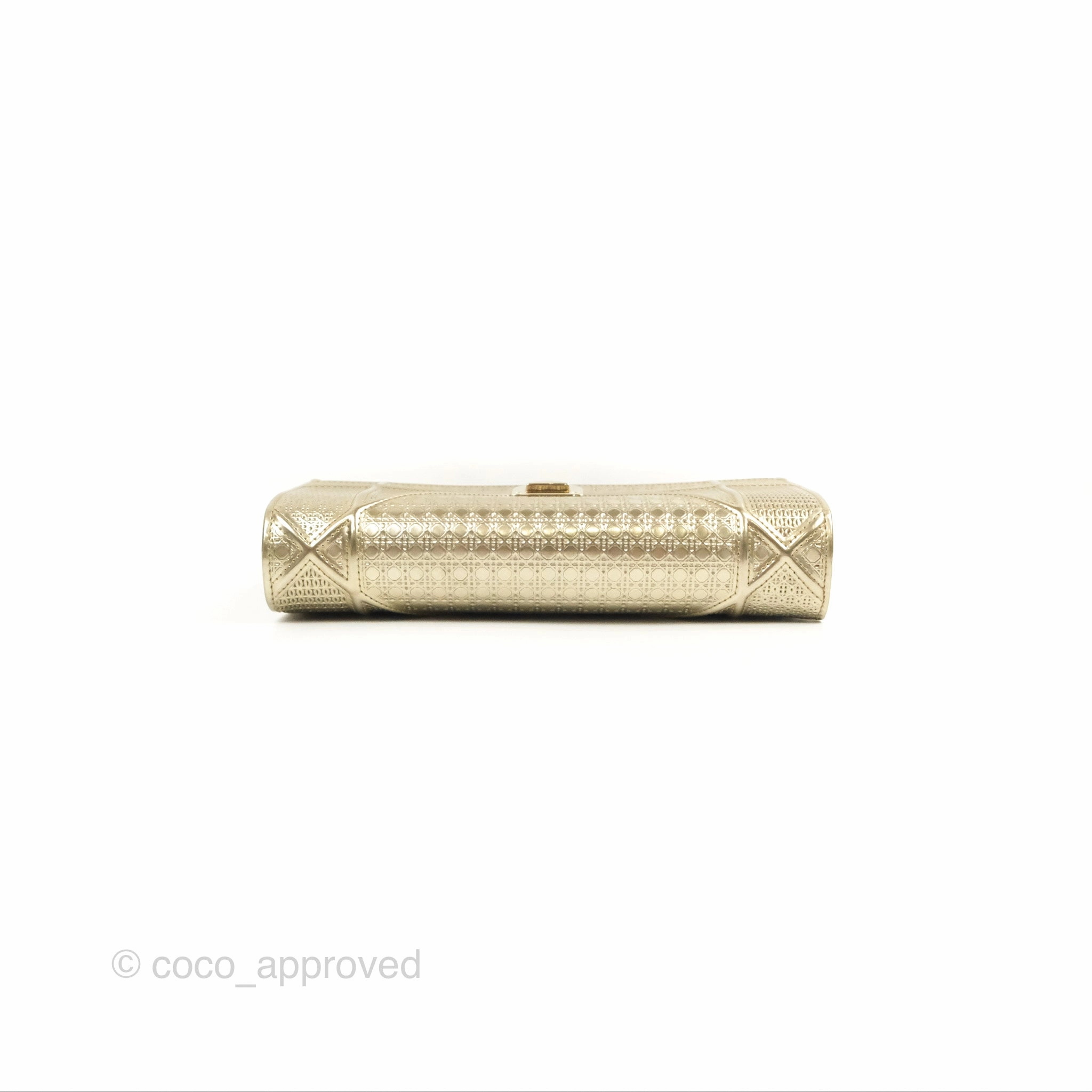 Christian Dior Diorama Clutch with Chain Metallic Gold Gold Hardware