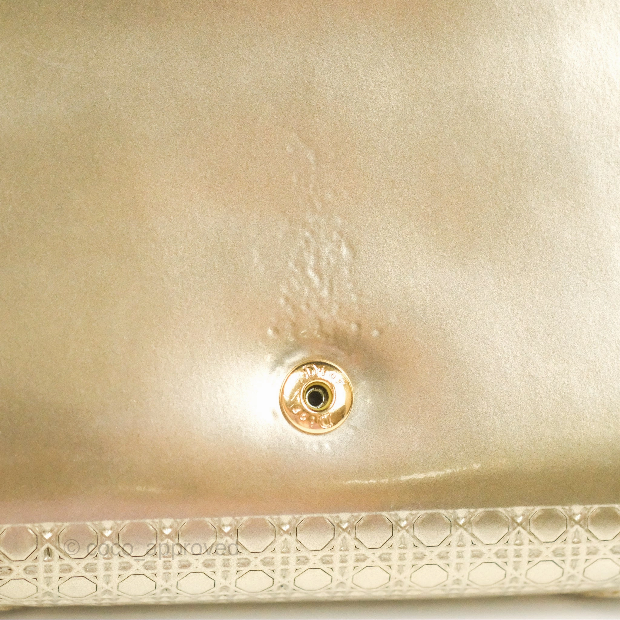 Christian Dior Diorama Clutch with Chain Metallic Gold Gold Hardware