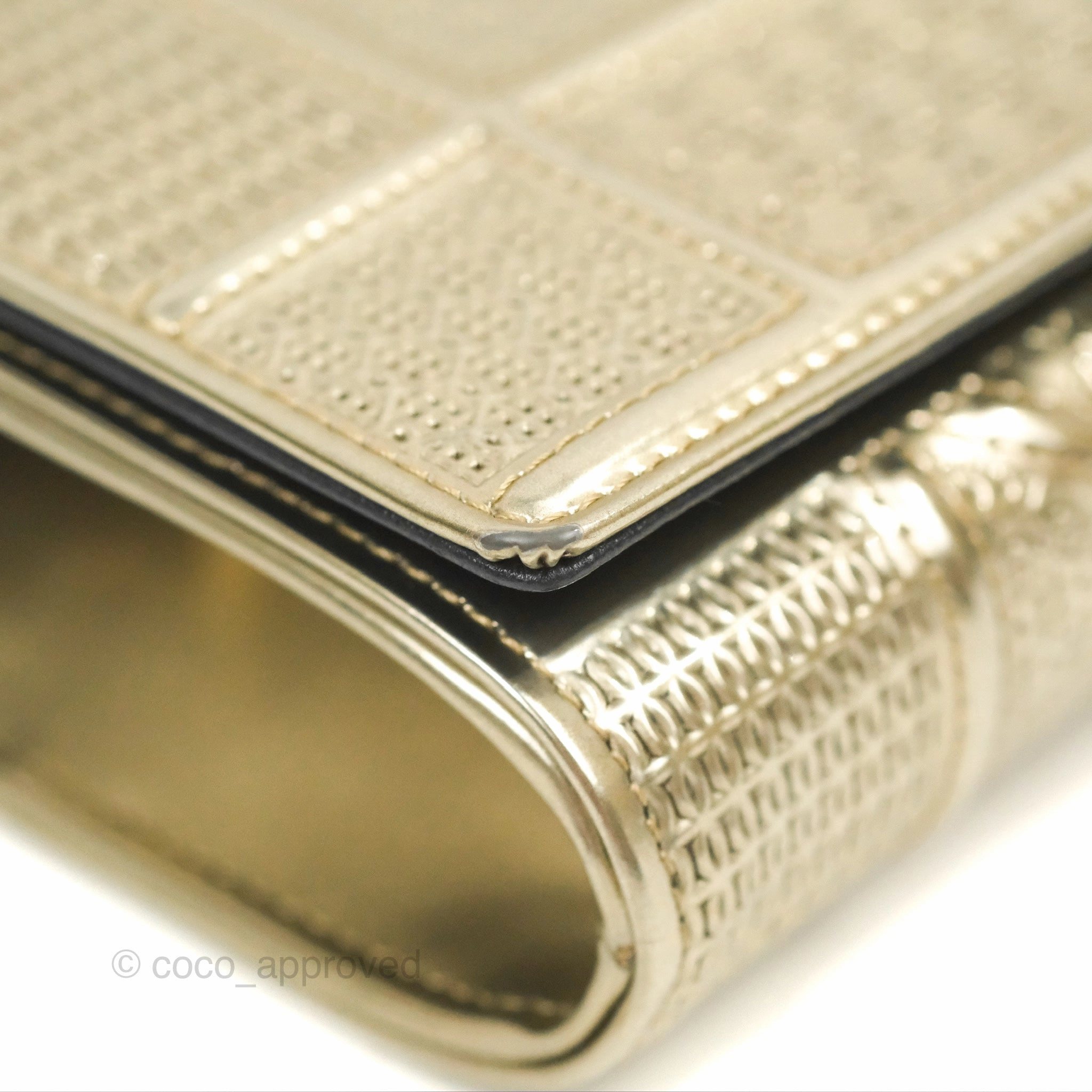 Christian Dior Diorama Clutch with Chain Metallic Gold Gold Hardware