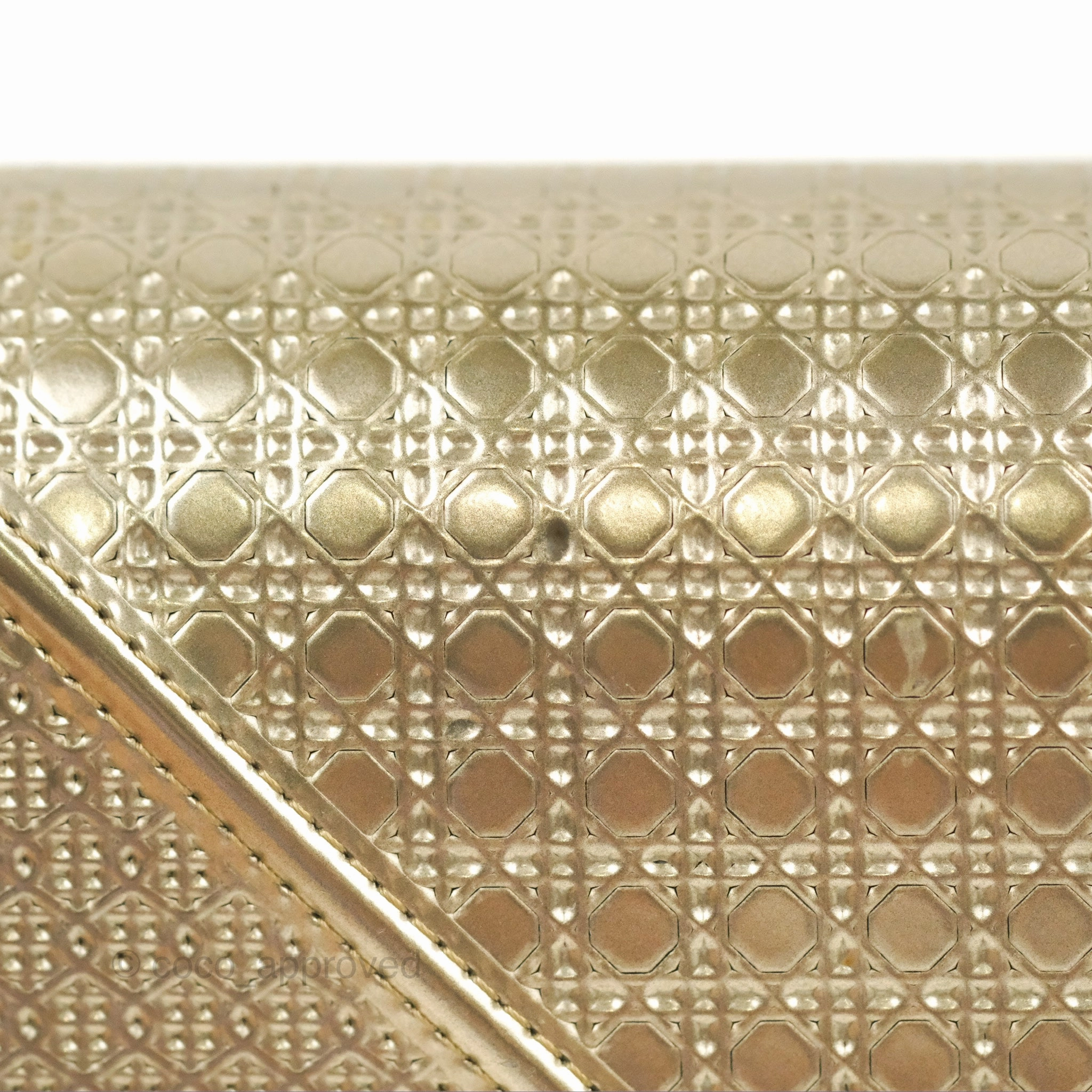 Christian Dior Diorama Clutch with Chain Metallic Gold Gold Hardware