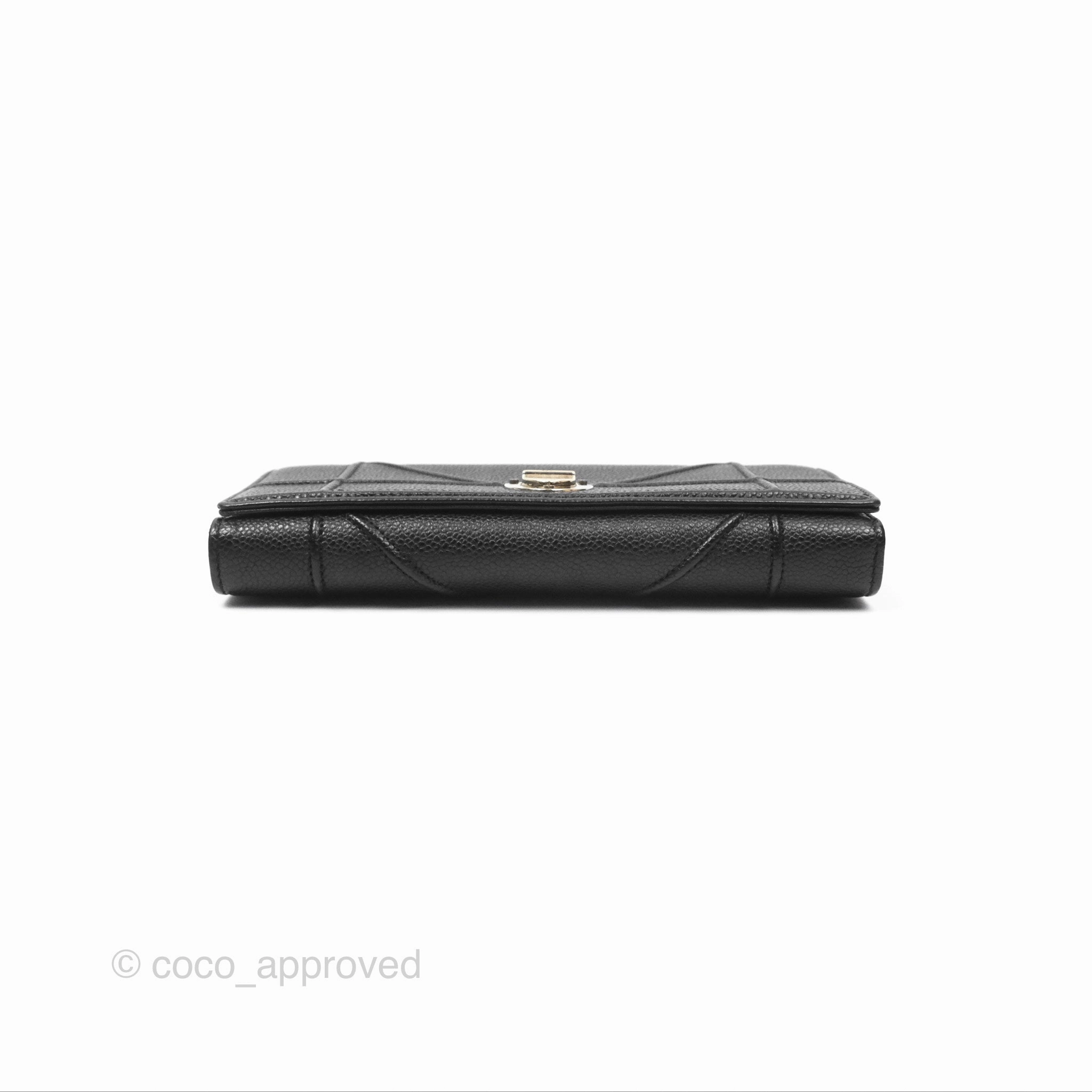 Christian Dior Diorama Croisiere Chain Wallet Black Grained Calfskin Gold Hardware