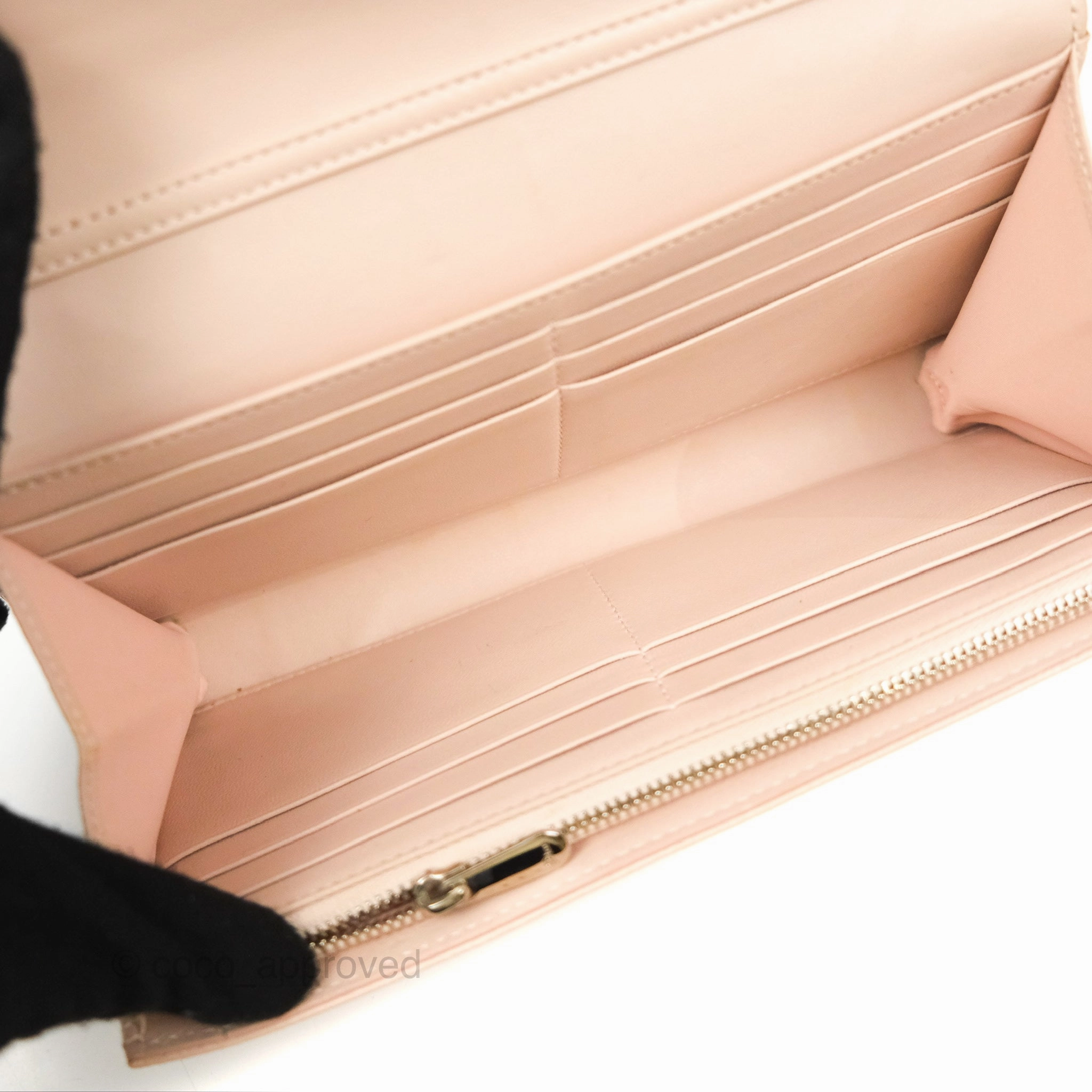 Christian Dior Diorama Croisiere Chain Wallet Grained Calfskin Rose Poudre
