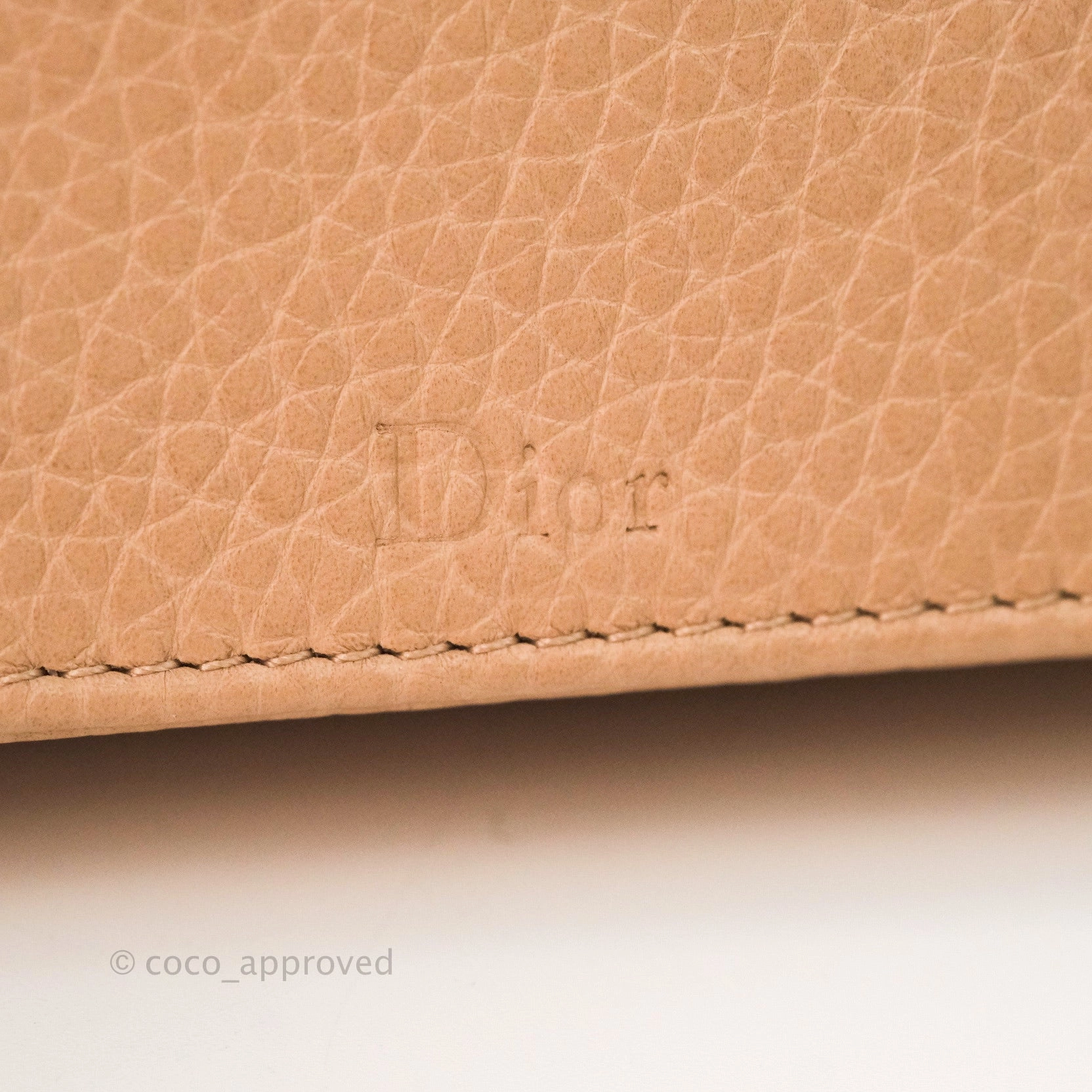 Christian Dior Diorama Wallet on Chain Beige Grained Calfskin Gold Hardware