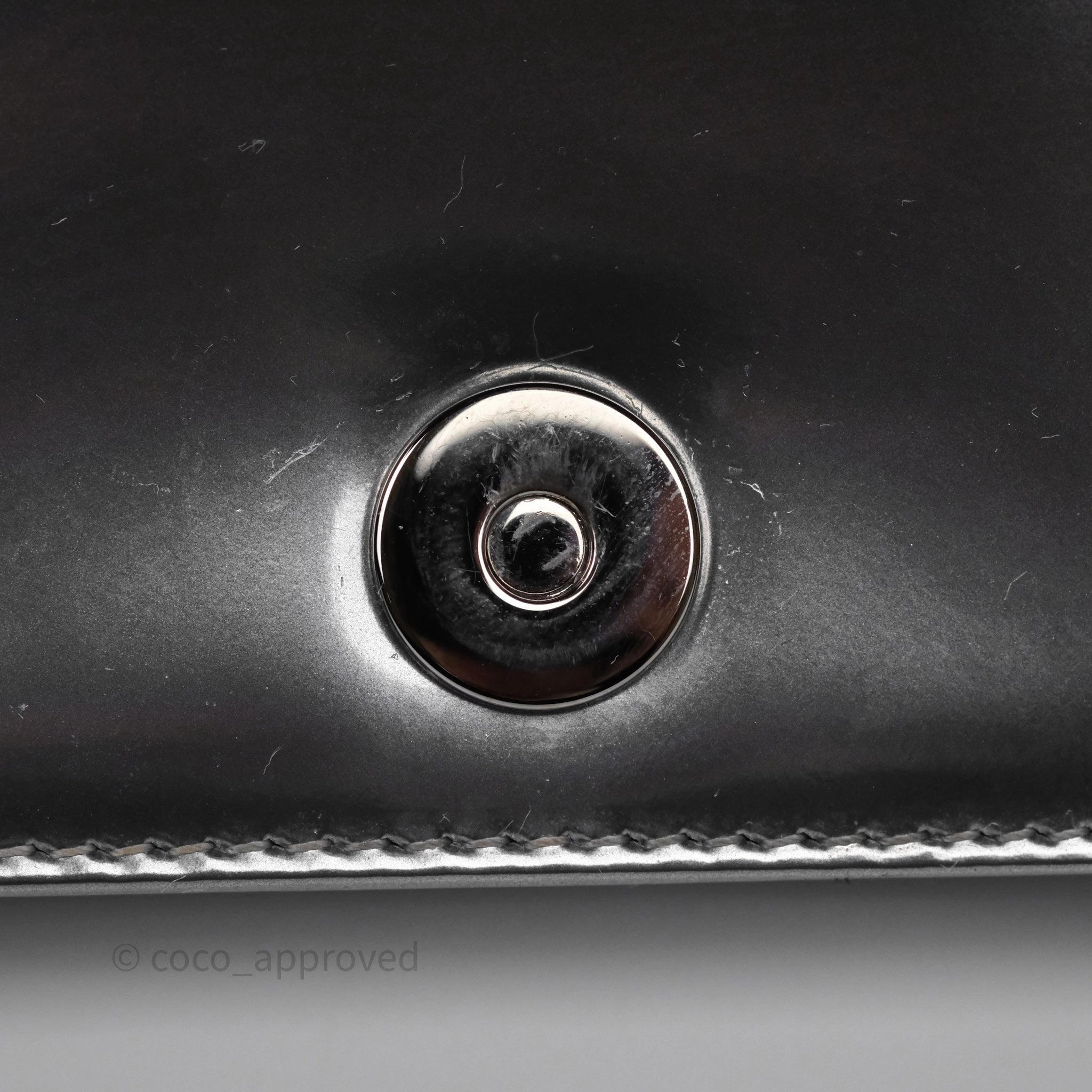 Christian Dior Diorama Wallet on Chain Metallic Silver