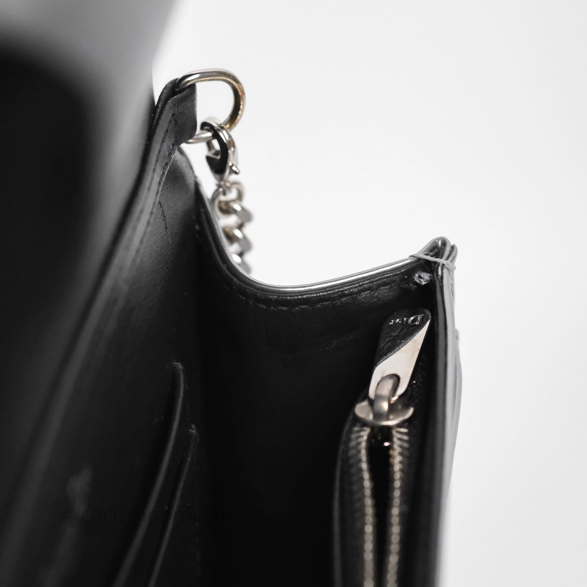 Christian Dior Diorama Wallet on Chain Metallic Silver