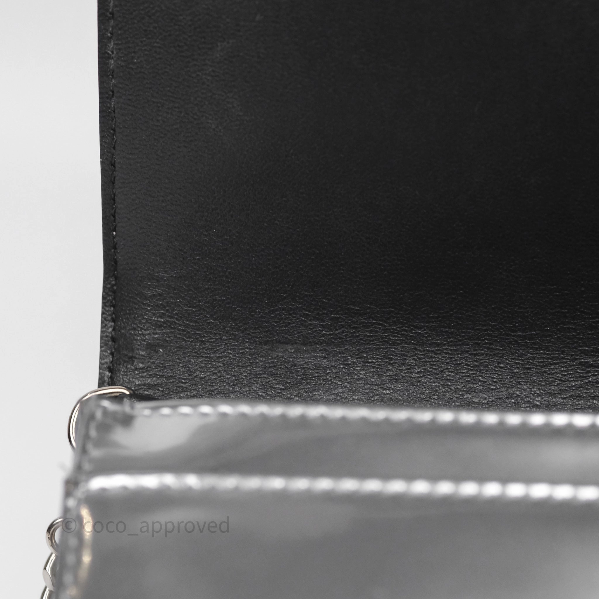 Christian Dior Diorama Wallet on Chain Metallic Silver