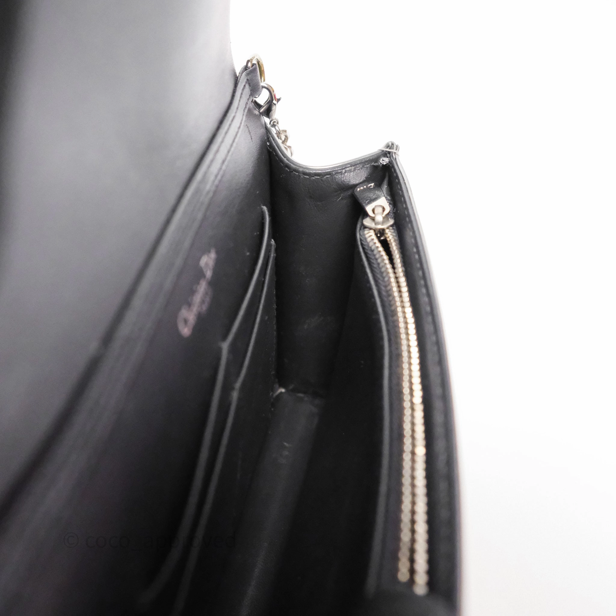 Christian Dior Diorama Wallet on Chain Metallic Silver