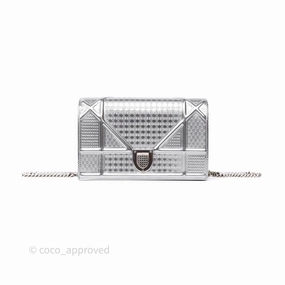 Christian Dior Diorama Wallet on Chain Metallic Silver